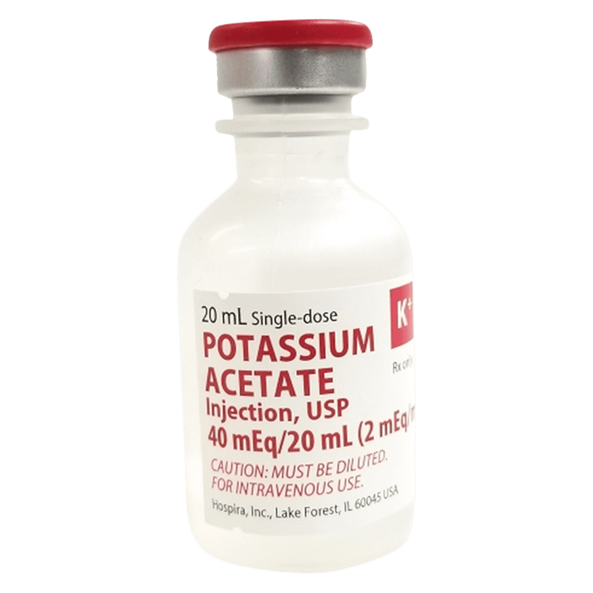 Potassium Acetate Injection 40 mEq/20 mL Single-Dose Vial, 25/Package (Pfizer) thumbnail 2
