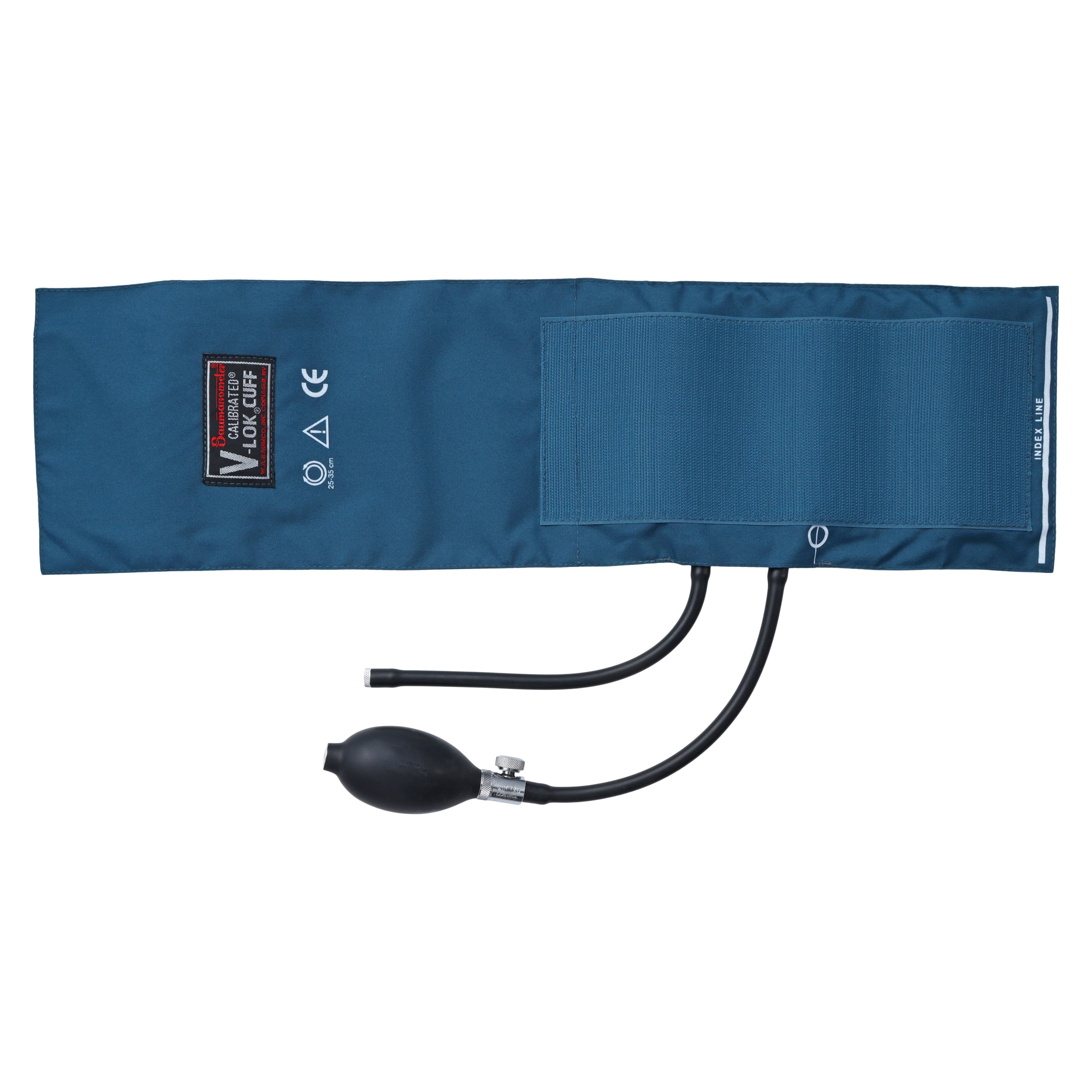 W.A. Baum Calibrated V-Lok Blood Pressure Inflation System, Medium, Blue, Latex, Each thumbnail 4