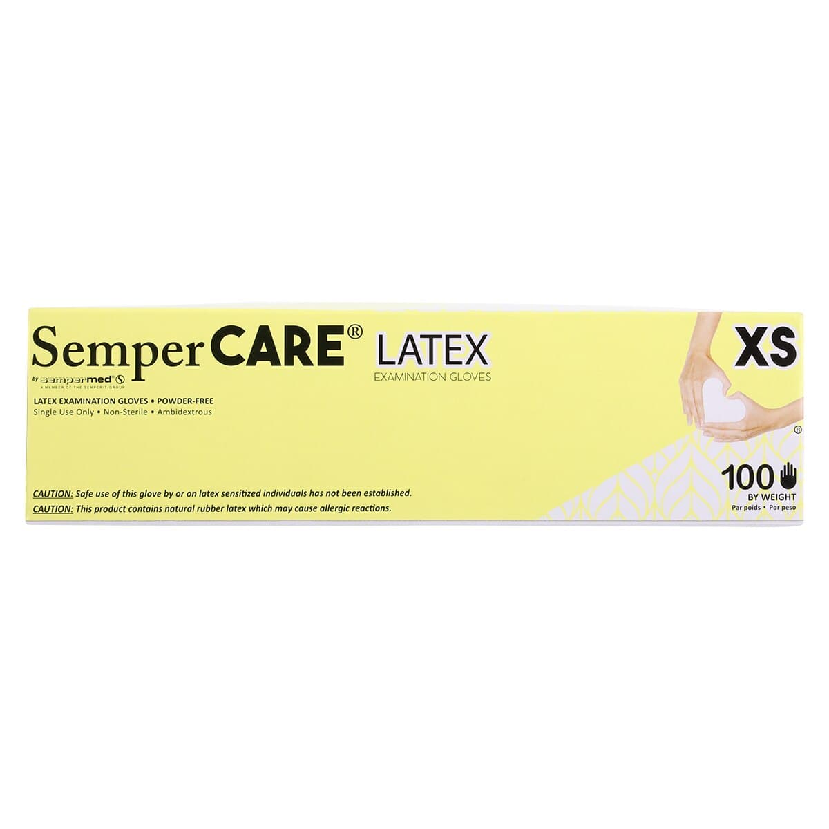 SemperCare® Latex Exam Gloves, Powder Free, Non-Sterile, Extra Small, Cream, 100/Box thumbnail 5