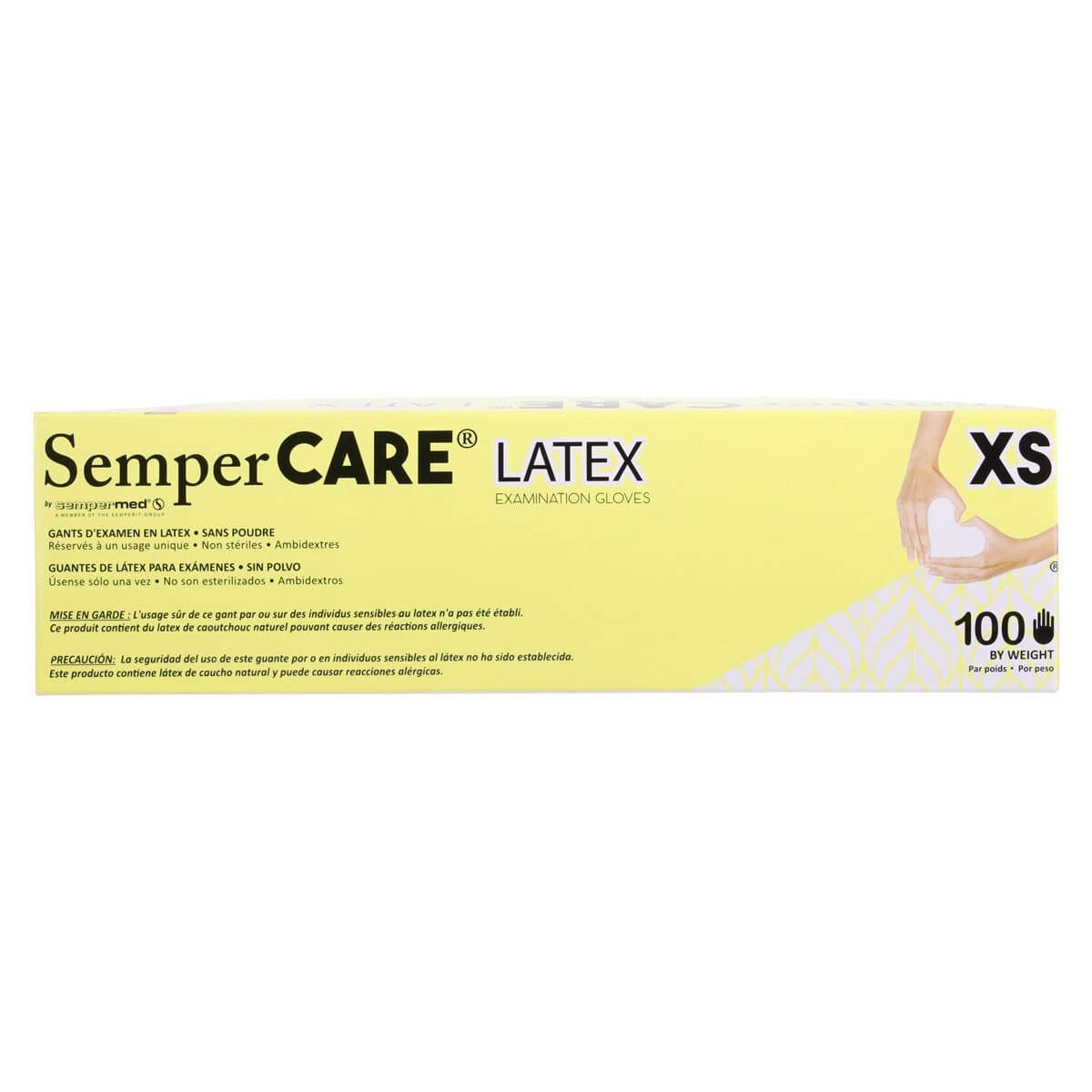 SemperCare® Latex Exam Gloves, Powder Free, Non-Sterile, Extra Small, Cream, 100/Box thumbnail 6