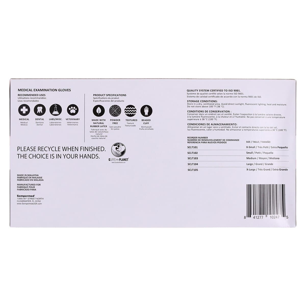 SemperCare® Latex Exam Gloves, Powder Free, Non-Sterile, Medium, Cream, 100/Box thumbnail 9