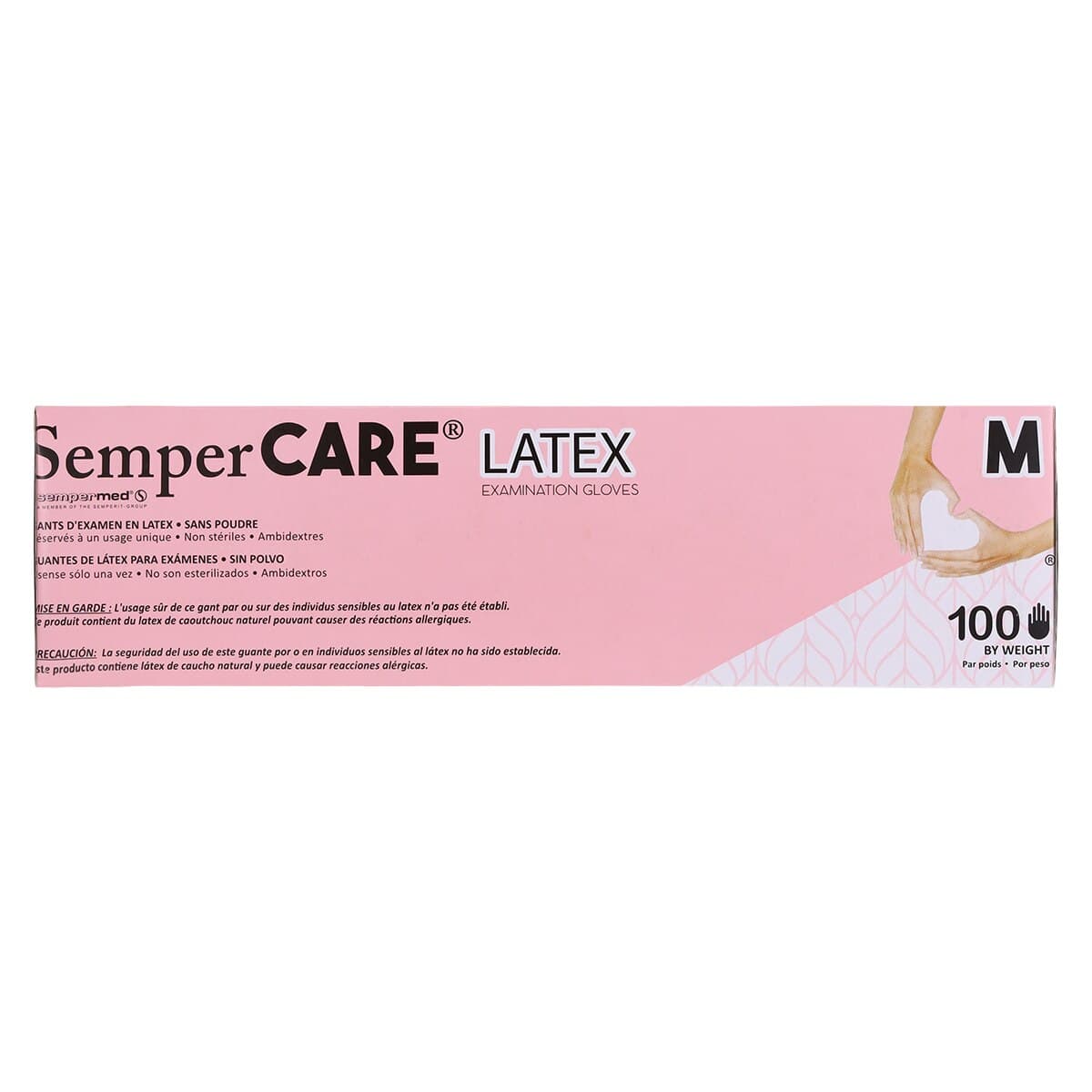 SemperCare® Latex Exam Gloves, Powder Free, Non-Sterile, Medium, Cream, 100/Box thumbnail 6