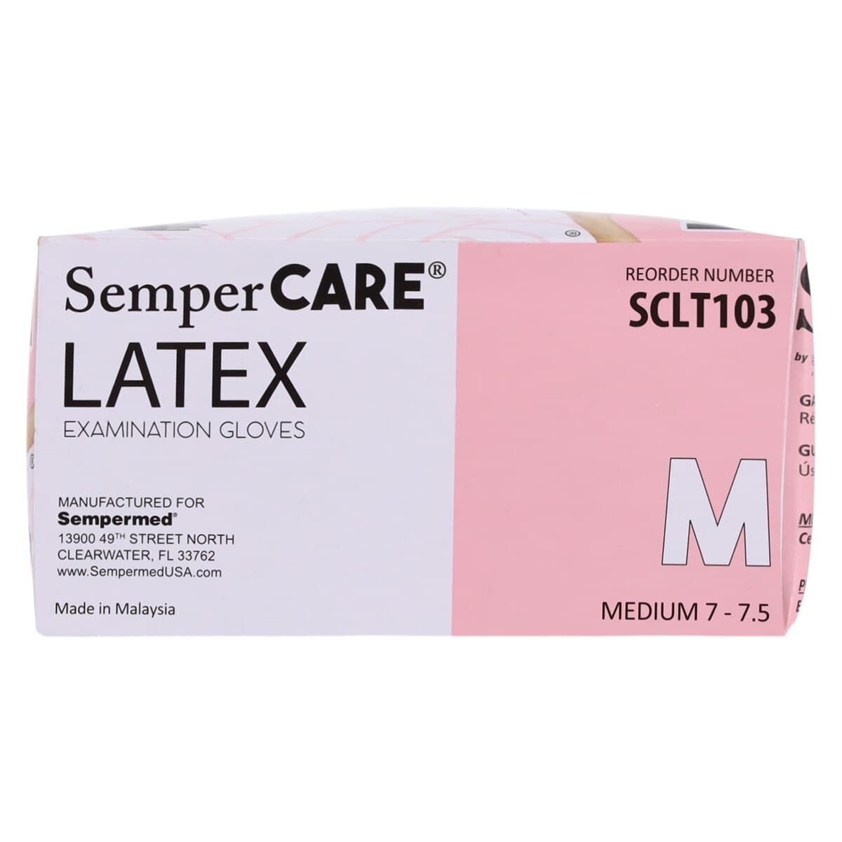 SemperCare® Latex Exam Gloves, Powder Free, Non-Sterile, Medium, Cream, 100/Box thumbnail 8