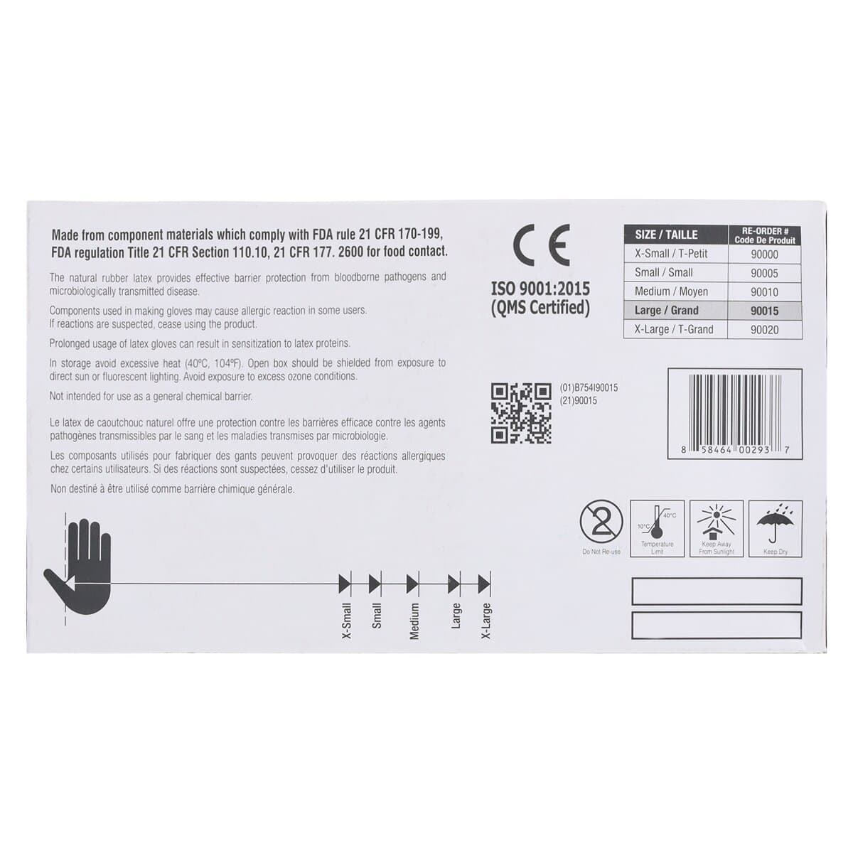 SemperCare® Latex Exam Gloves, Powder Free, Non-Sterile, Large, Cream, 100/Box thumbnail 9
