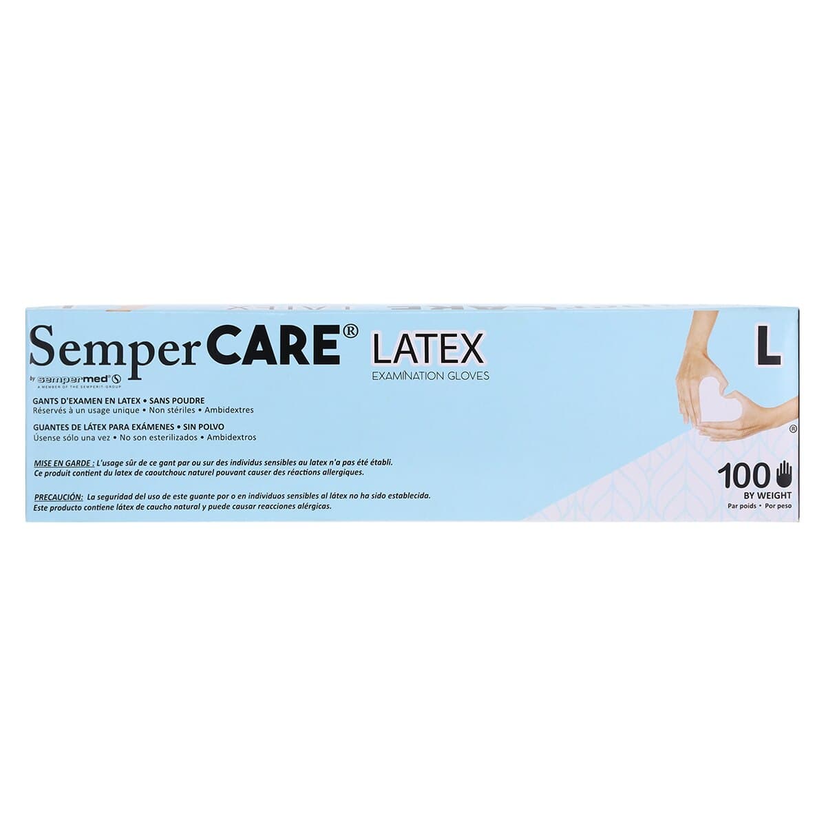 SemperCare® Latex Exam Gloves, Powder Free, Non-Sterile, Large, Cream, 100/Box thumbnail 6