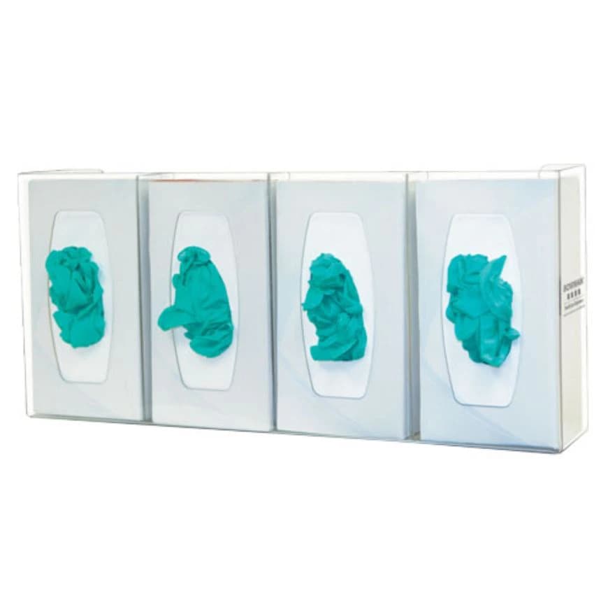 Marketlab Holder Glove Box Quad, PETG Plastic, 01KT0J071TXCN2BZJ08W0H5WJ0 - Holder Glove Box Quad - Image 1