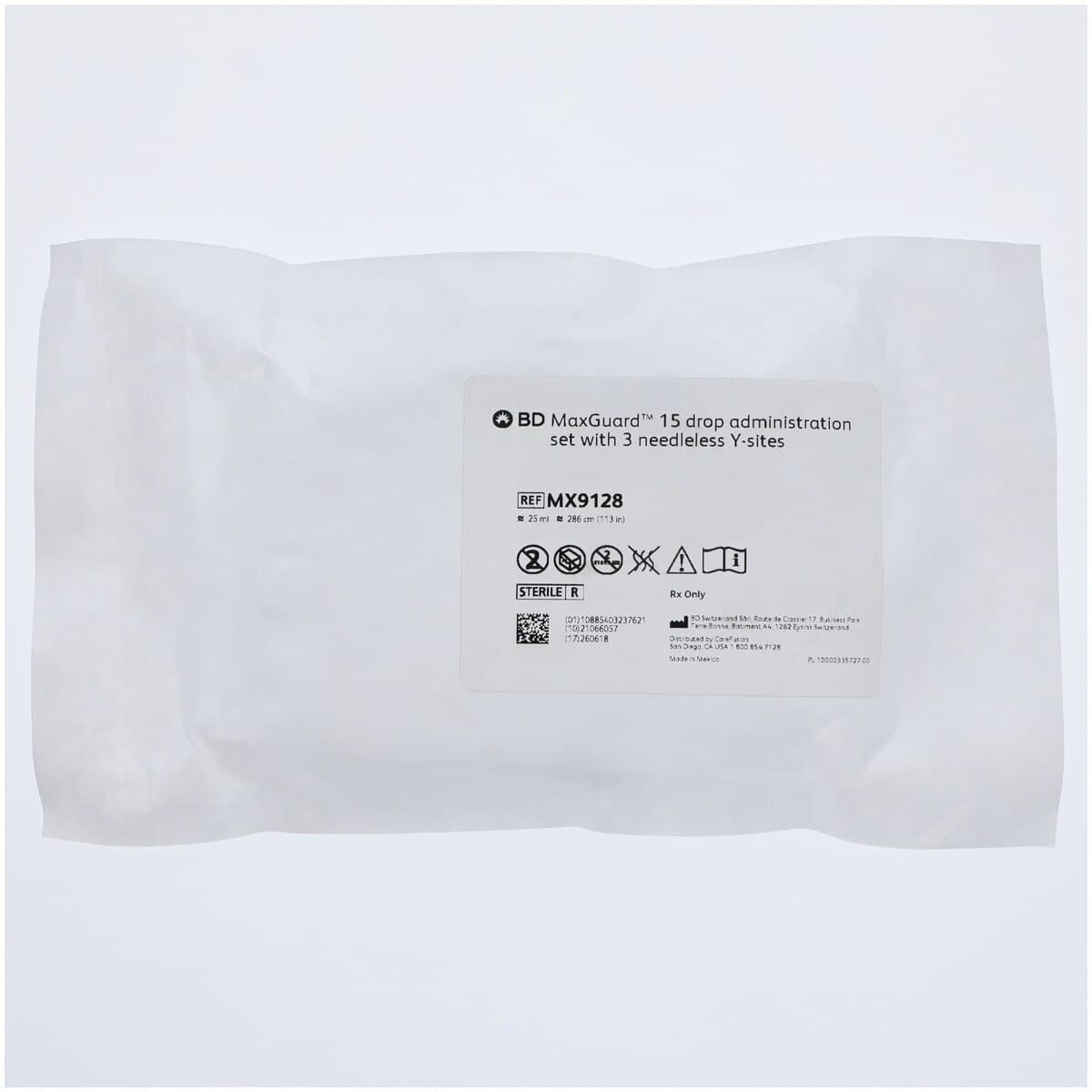 Administration Set MaxGuard, Needleless, 3 Y-Injection Sites, 15 Drops/mL, 112" Male SPIN-LOCK, 50/Case thumbnail 2