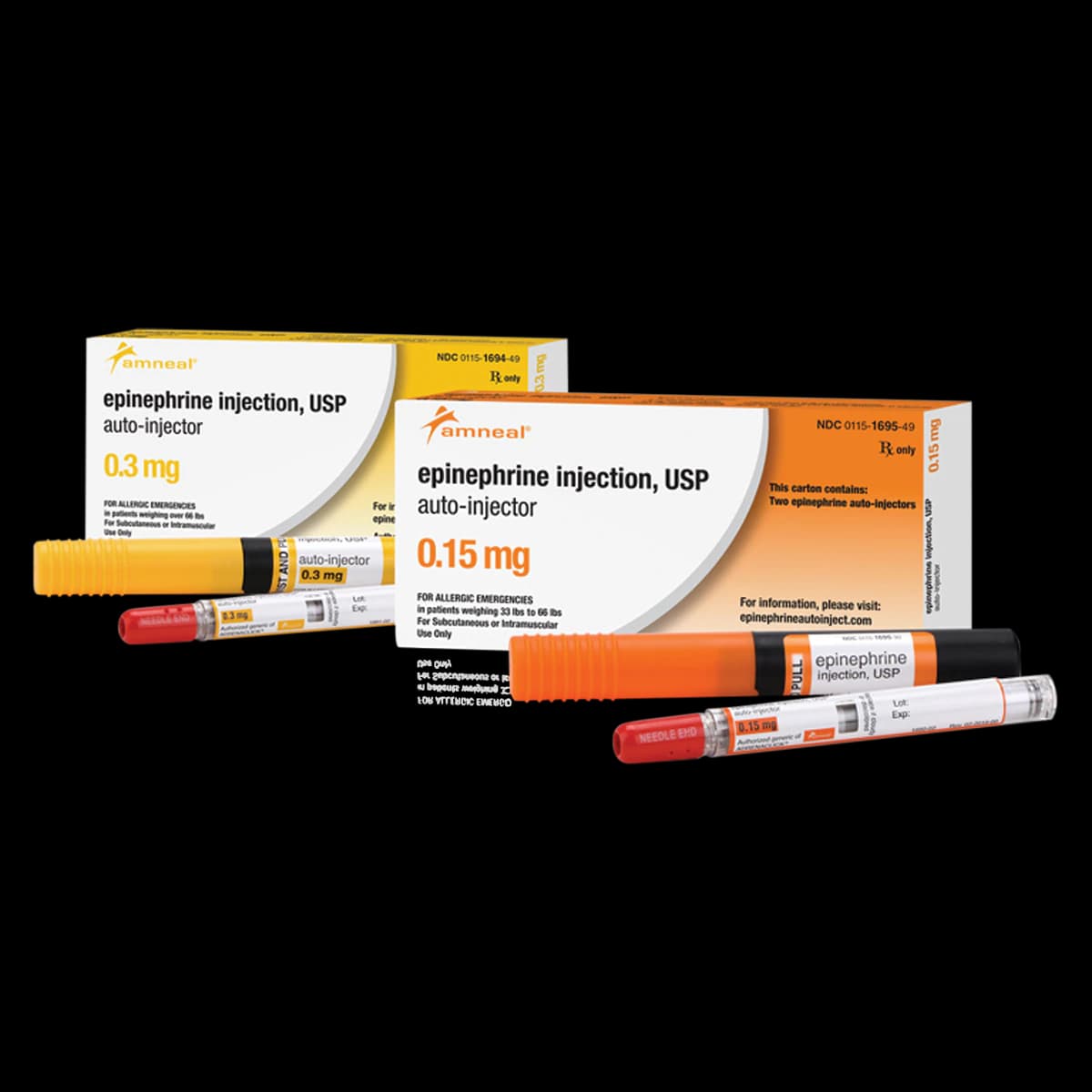 Amneal Epinephrine Auto-Injector, 0.3mg, Adult, 2/Package thumbnail 2
