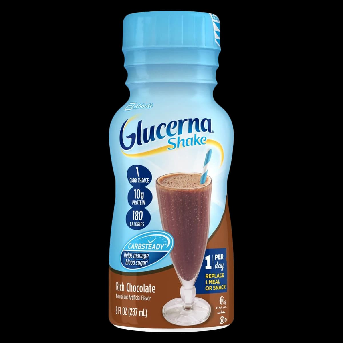 Glucerna Protein Shake, Rich Chocolate, 8 oz Bottle, 24/Case - Shake Glucerna Retail - Image 1