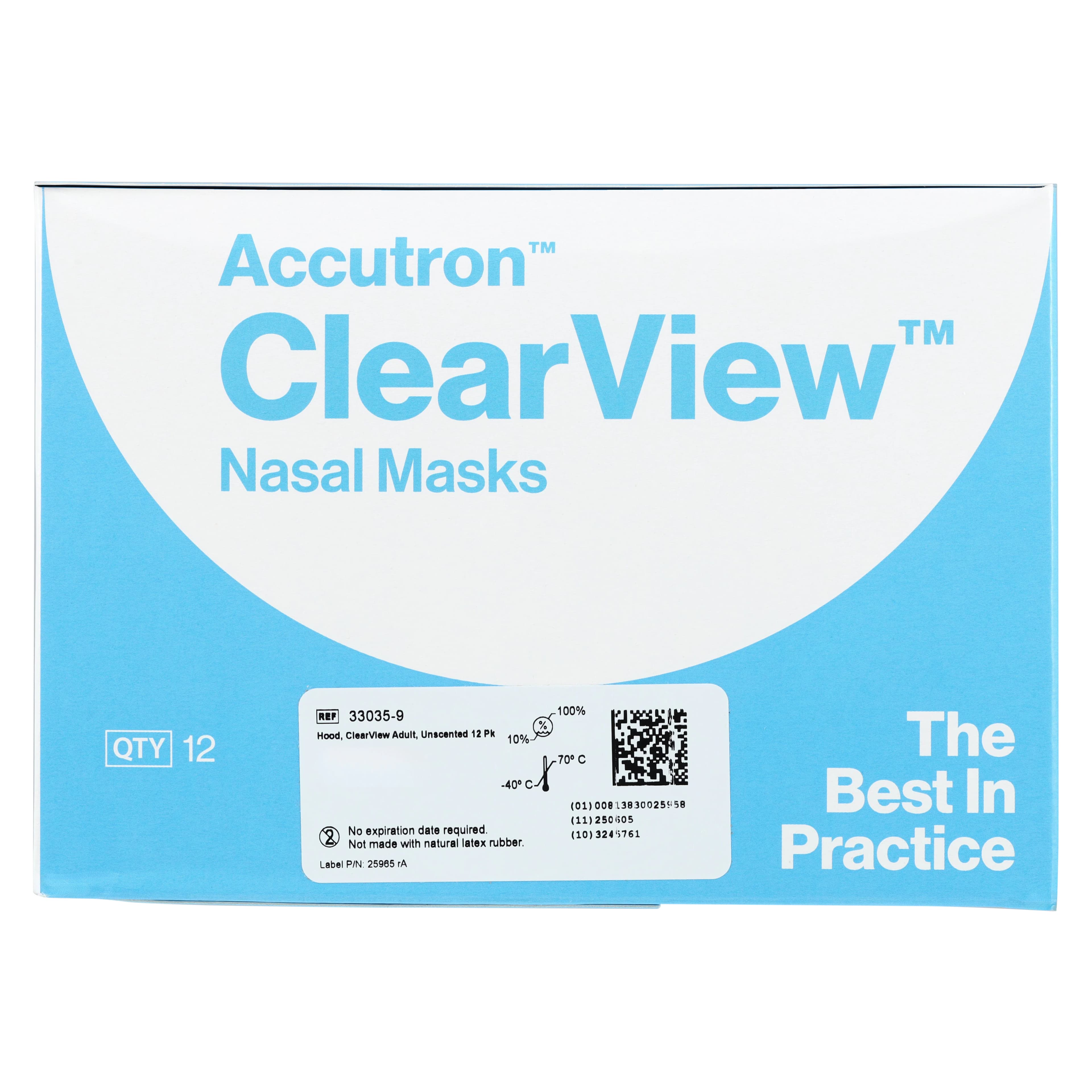 Accutron ClearView Single-Use Nasal Mask, Adult, Unscented, Grey, 12/Pk, 33035-9 thumbnail 9