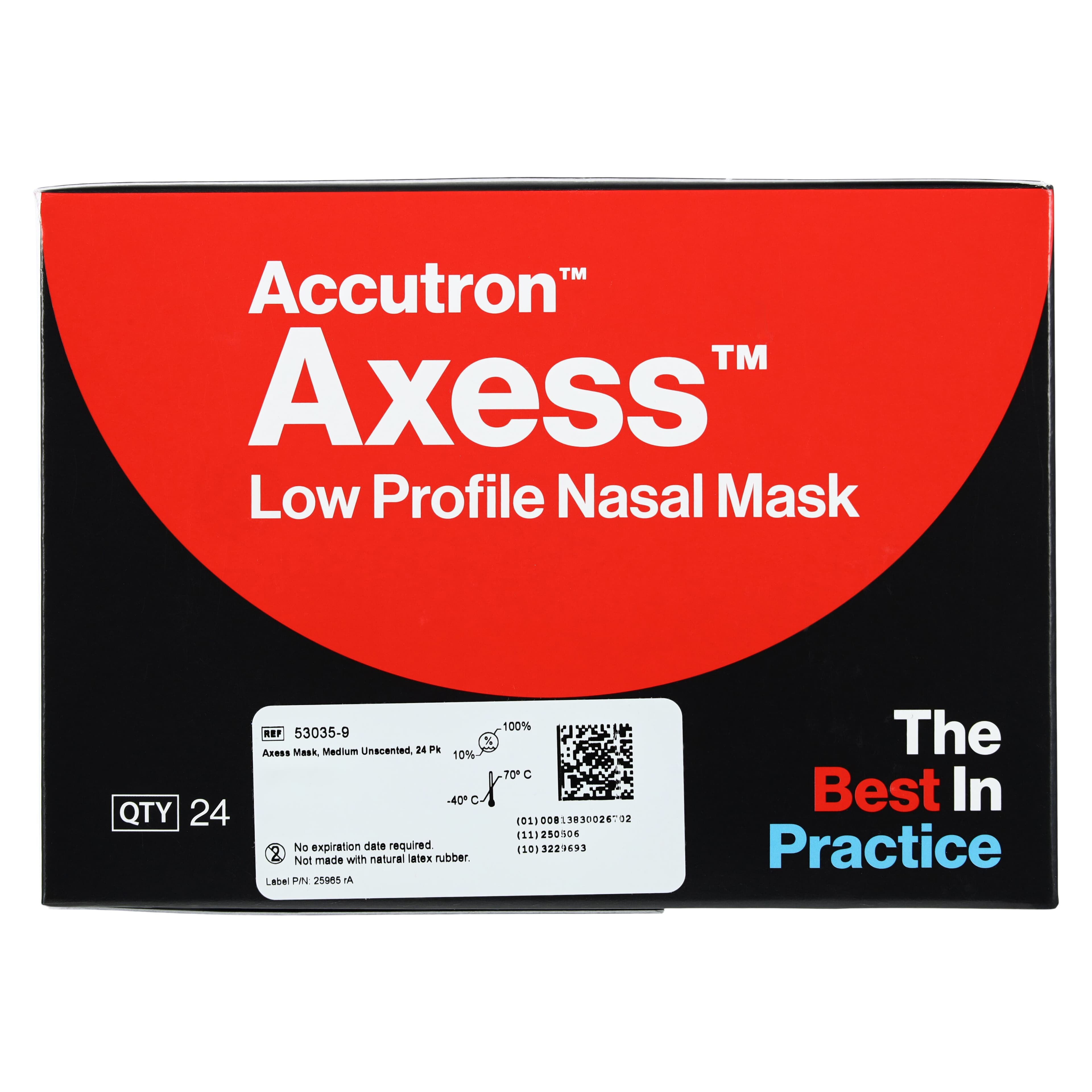 Accutron Axess Low Profile Nasal Mask, Medium, Clear, Unscented, Single-Use, 24/Pk, 53035-9 thumbnail 7
