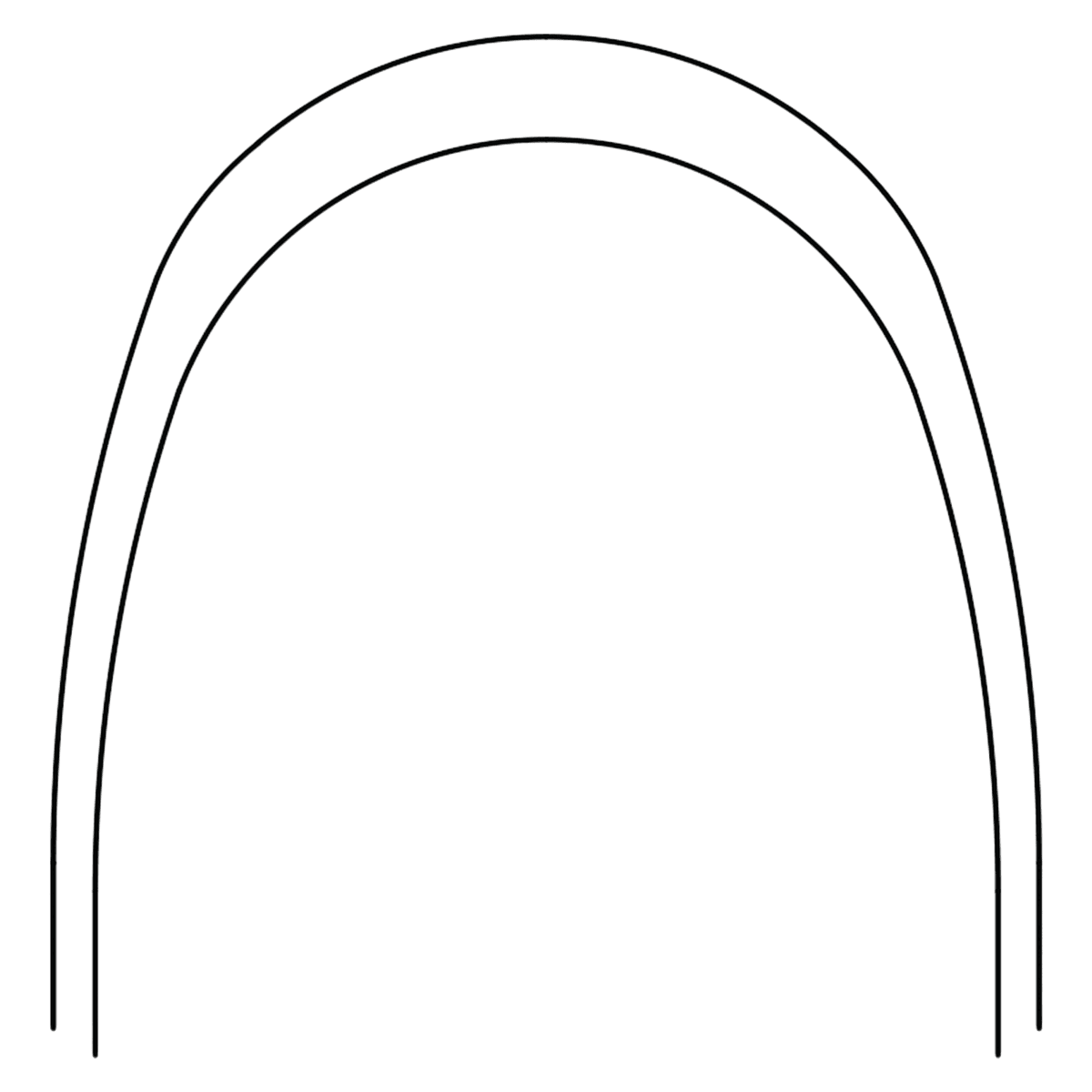 Ortho Organizers 018X025 Low Pf Coated Nitanium Archwire, Lower Pro Form, 0.018 in x 0.025 in - 018X025 Low Pf Coated Nitanium - Image 1