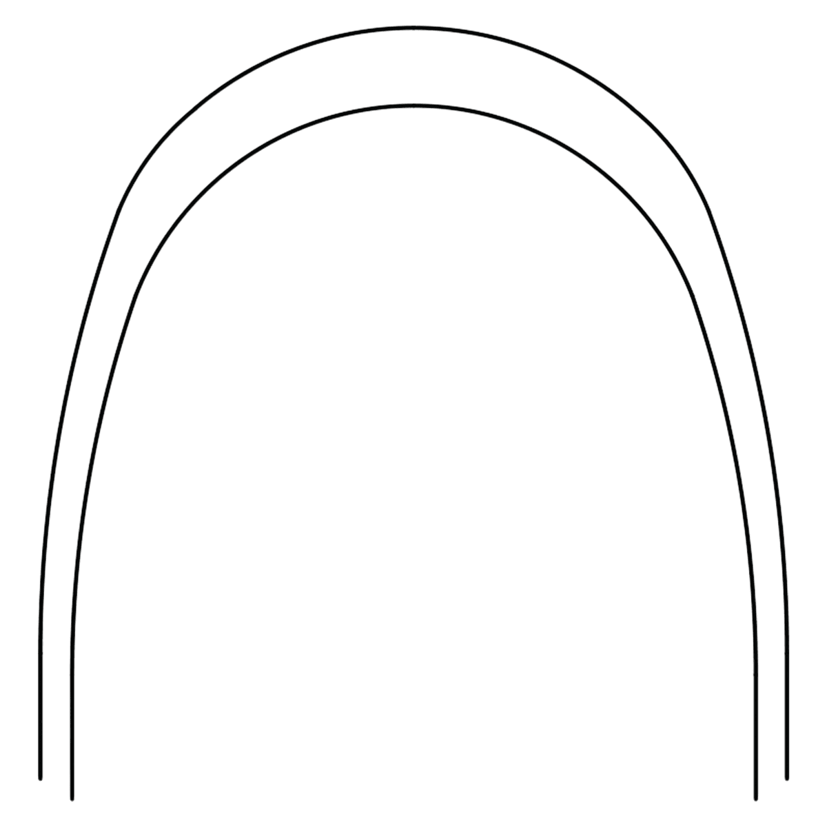 Ortho Organizers Nitanium Archwire, Upper Pro Form, Coated, 0.019 x 0.025 in, 01X025 - 01X025 Up Pf Coated Nitanium - Image 1