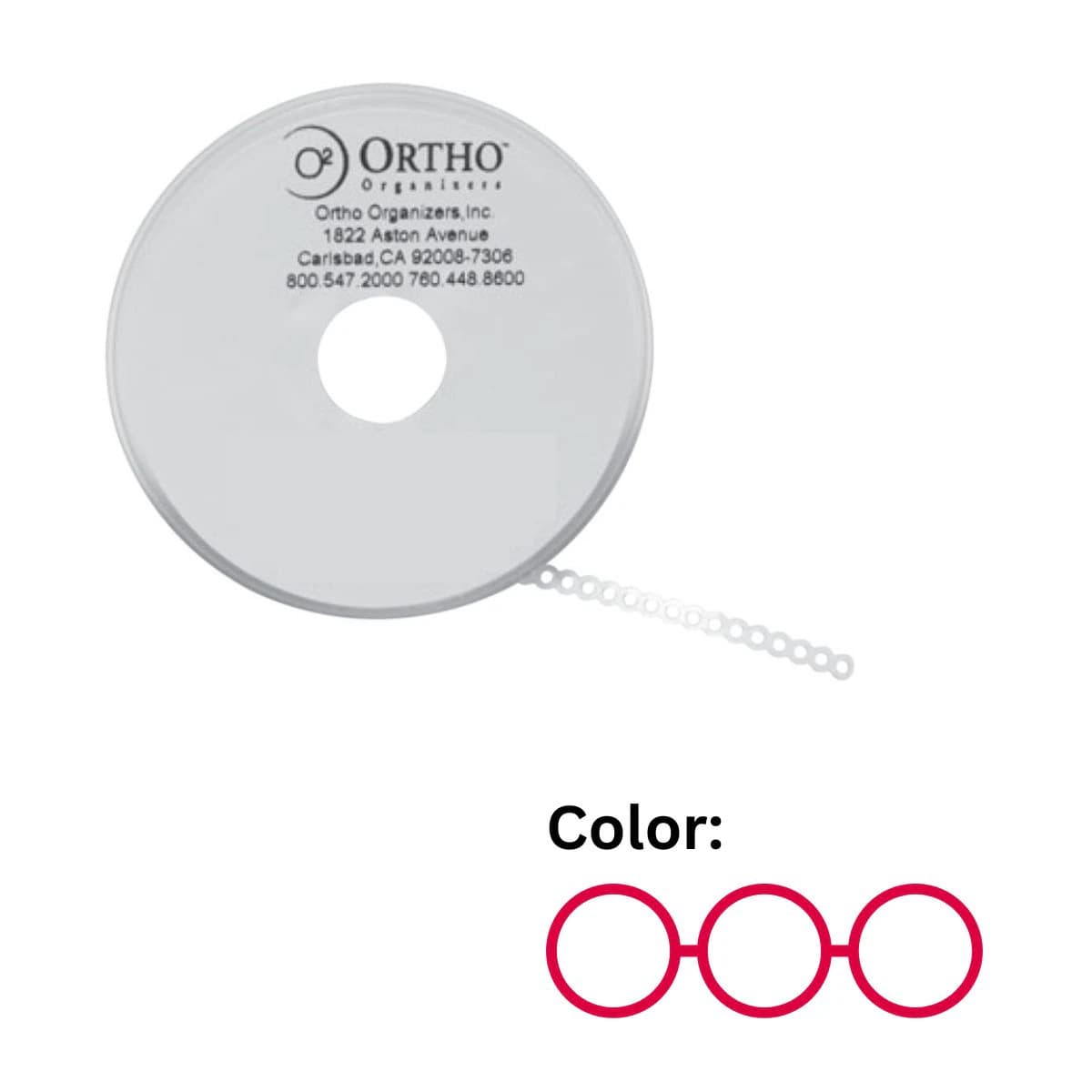 Henry Schein Orthodontic Ligature Ties, 0.120 in, Red, 30/Pk - 120 O-Ties Red - Image 1