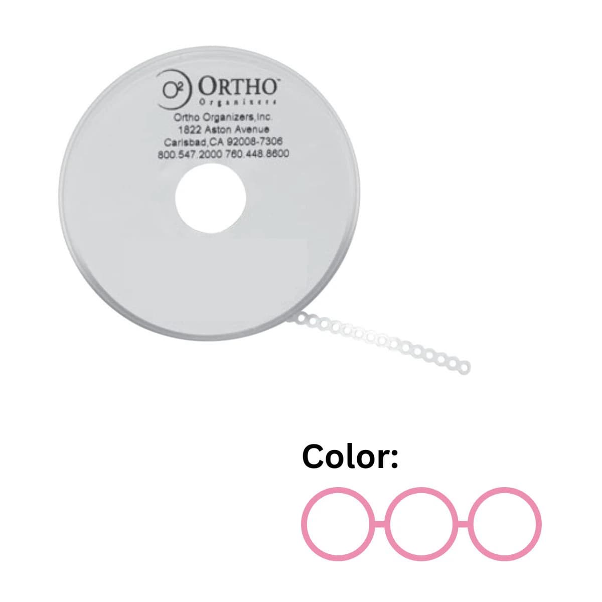 Henry Schein Orthodontics 120 O-Ties Ligature Ties, Light Pink, 0.120 in, 30/Pk - 120 O-Ties Light Pink - Image 1
