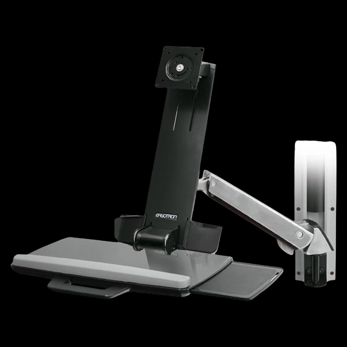 Ergotron StyleView Sit-Stand Combination Arm, Polished Aluminum, Silver - StyleView Sit-Stand Combo Arm - Image 1