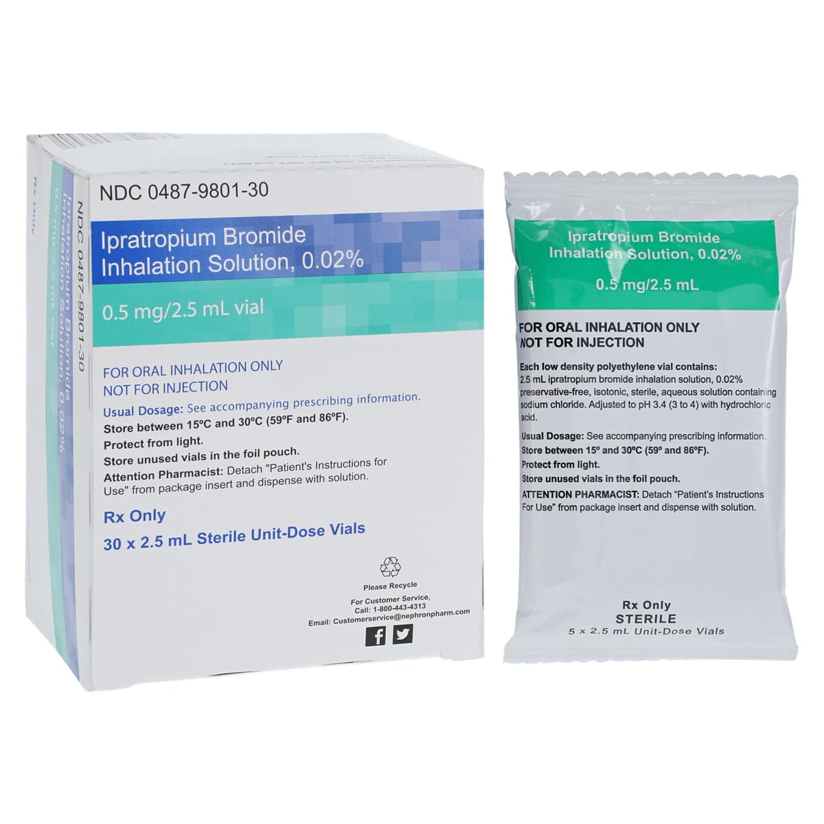 Ipratropium Bromide Inhalation Solution 0.02%, 2.5mL Vial, 30/Package thumbnail 2