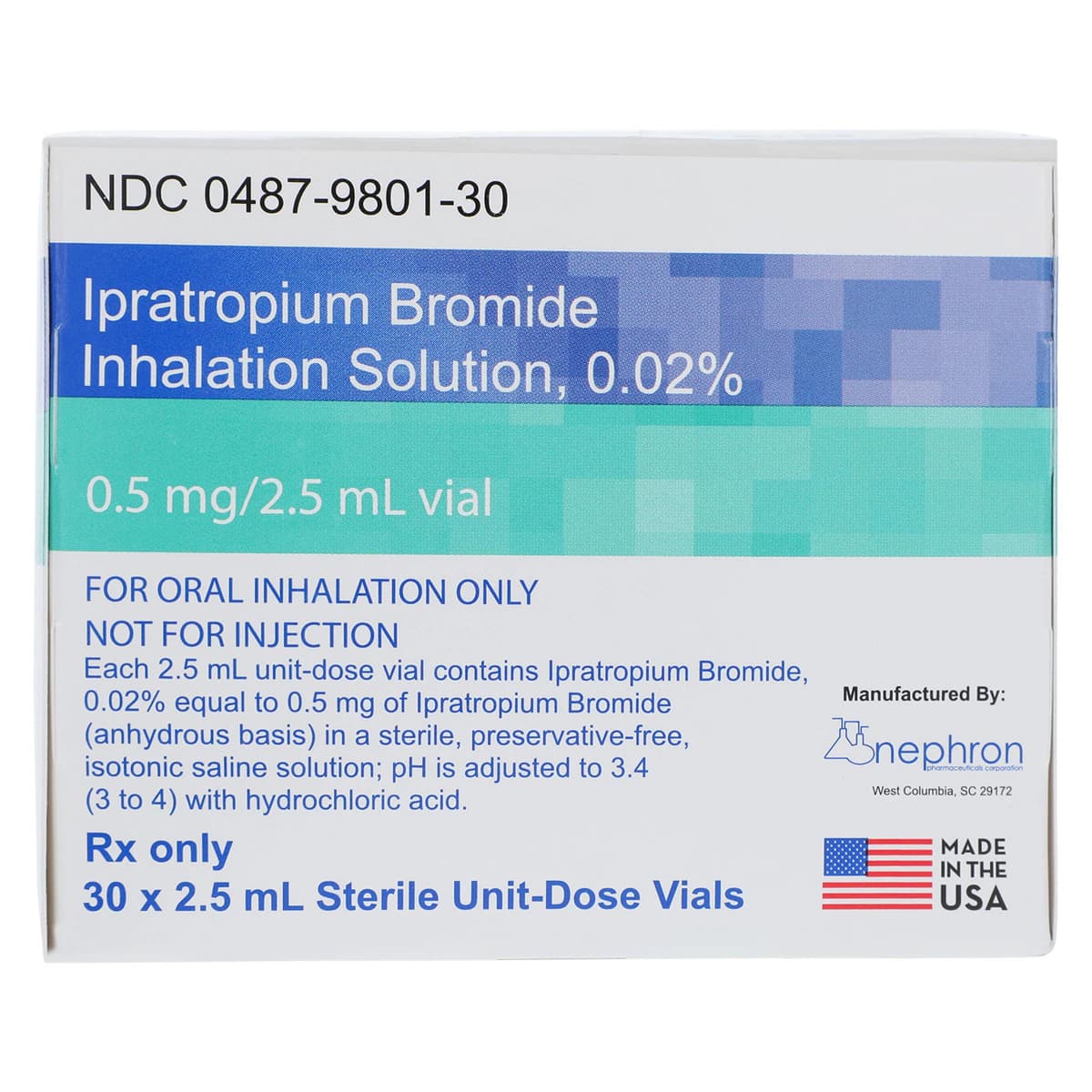 Ipratropium Bromide Inhalation Solution 0.02%, 2.5mL Vial, 30/Package thumbnail 6