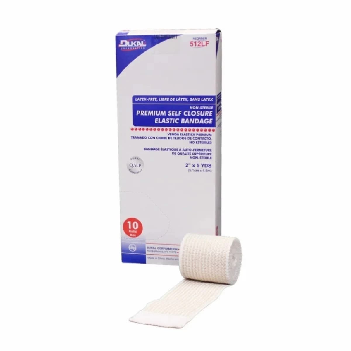 Dukal Premium Elastic Bandage, Cotton/Polyester, 2" x 5 yd, Beige, Non-Sterile, 10/Box thumbnail 3