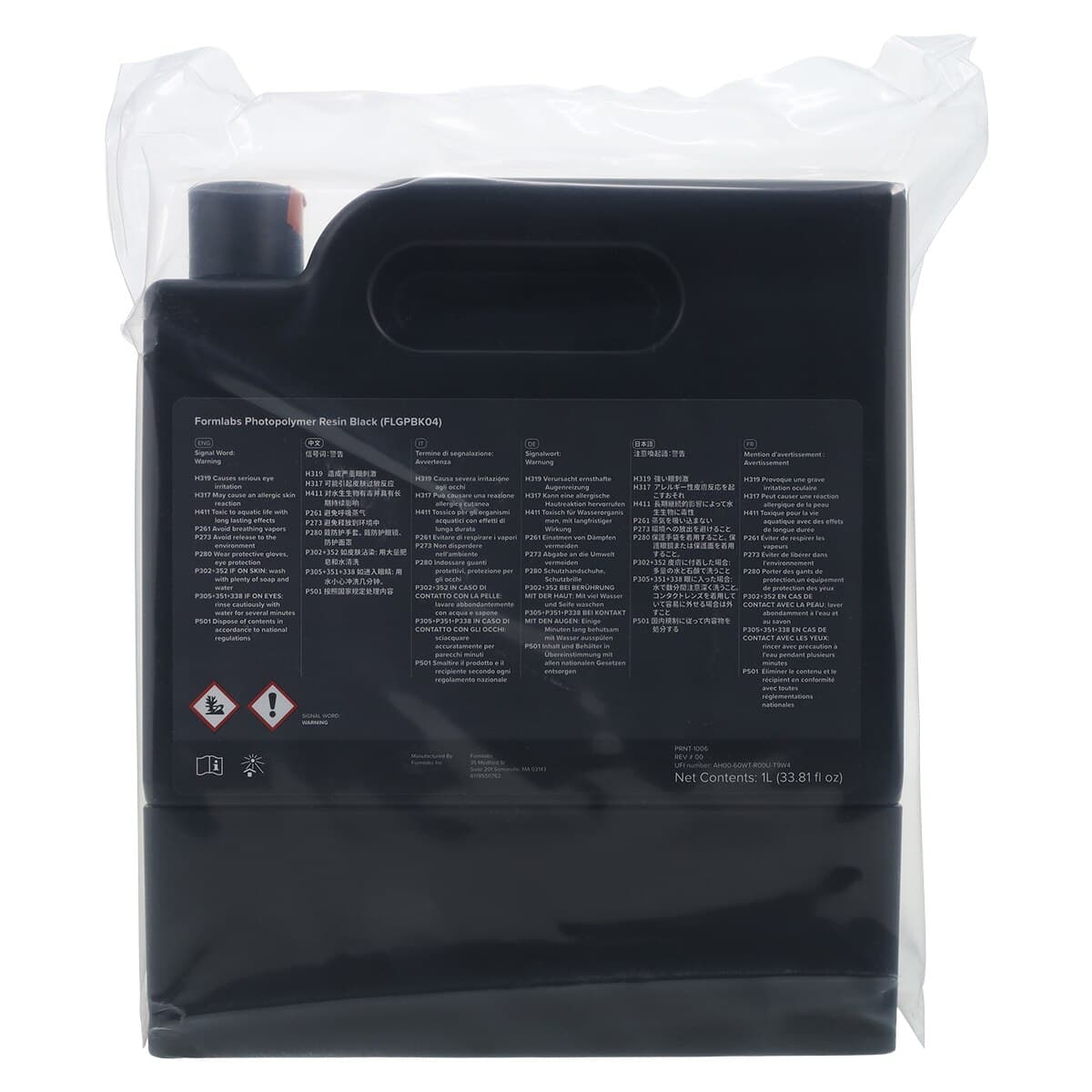 Formlabs Black Resin V4.1 for Form 3 Series, 1L Cartridge thumbnail 3