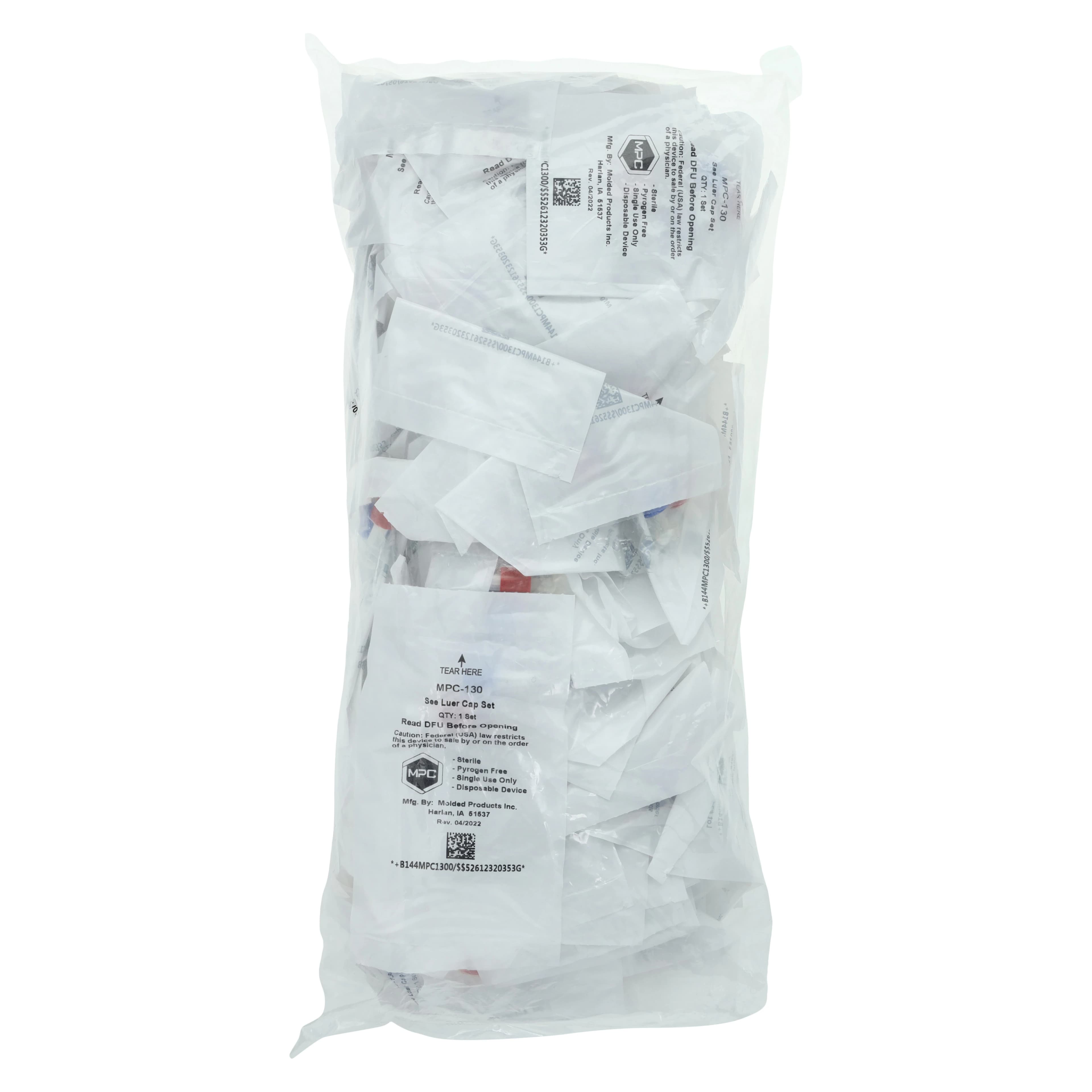 See-Luer Cap Set, Non-Injection Male Luer Lock, 100/Bag thumbnail 2