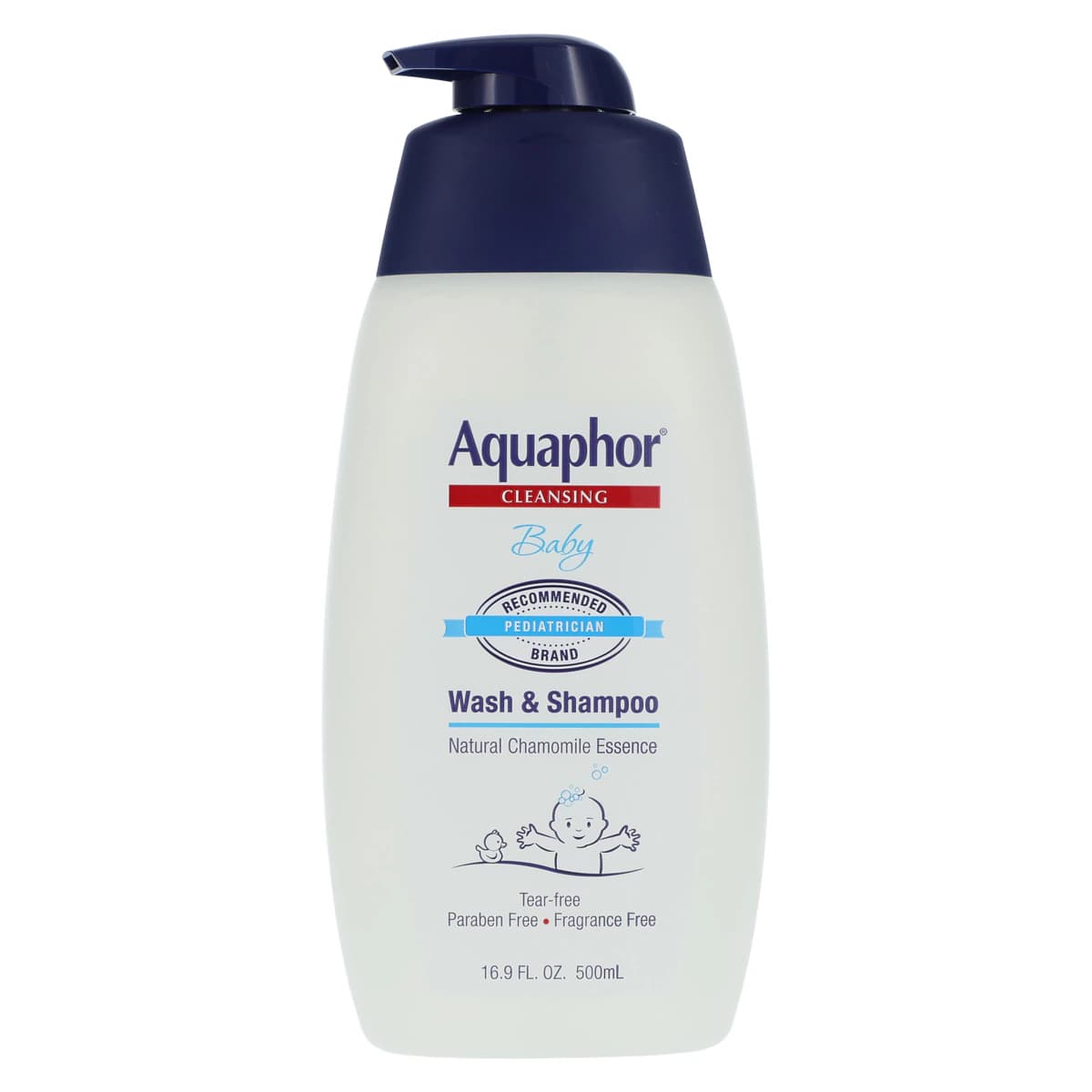 Aquaphor Baby Wash and Shampoo, Tear-Free, Fragrance Free, 16.9 oz Bottle - Aquaphor Baby Wash and Shampoo - Image 1