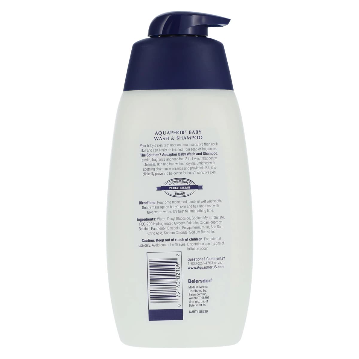 Aquaphor Baby Wash and Shampoo, Tear-Free, Fragrance Free, 16.9 oz Bottle thumbnail 2