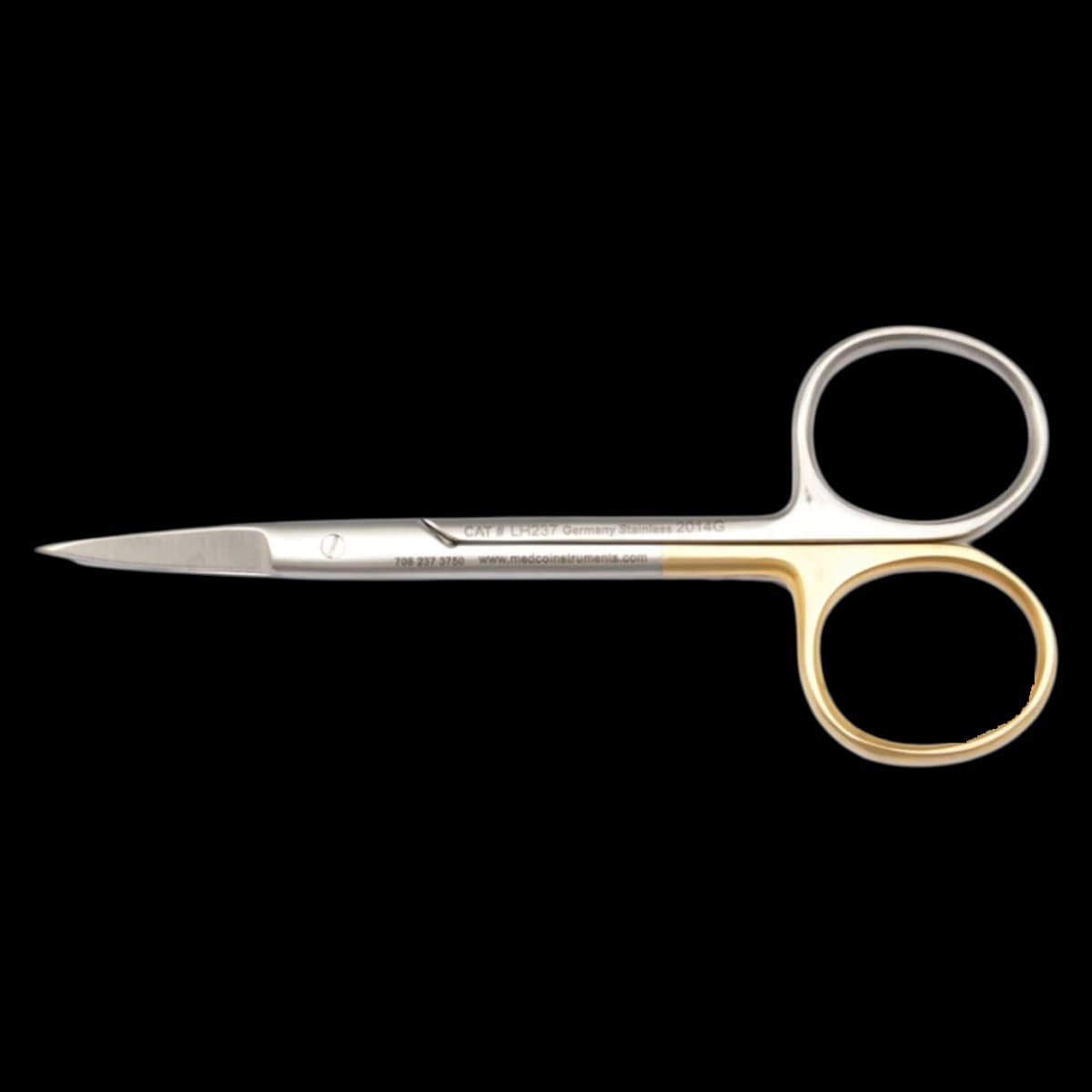 Medco Instruments Iris Scissors, Curved, Left Hand, 4-1/2" - Scissors Iris Curved Left Hand - Image 1