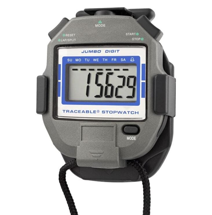 Traceable Jumbo-Digit Stopwatch Timer, 23h 59m 59s, Audible Alarm, LCD, 3 x 2-1/2 x 7/8" - Traceable JumboDigit Stopwtch - Image 1