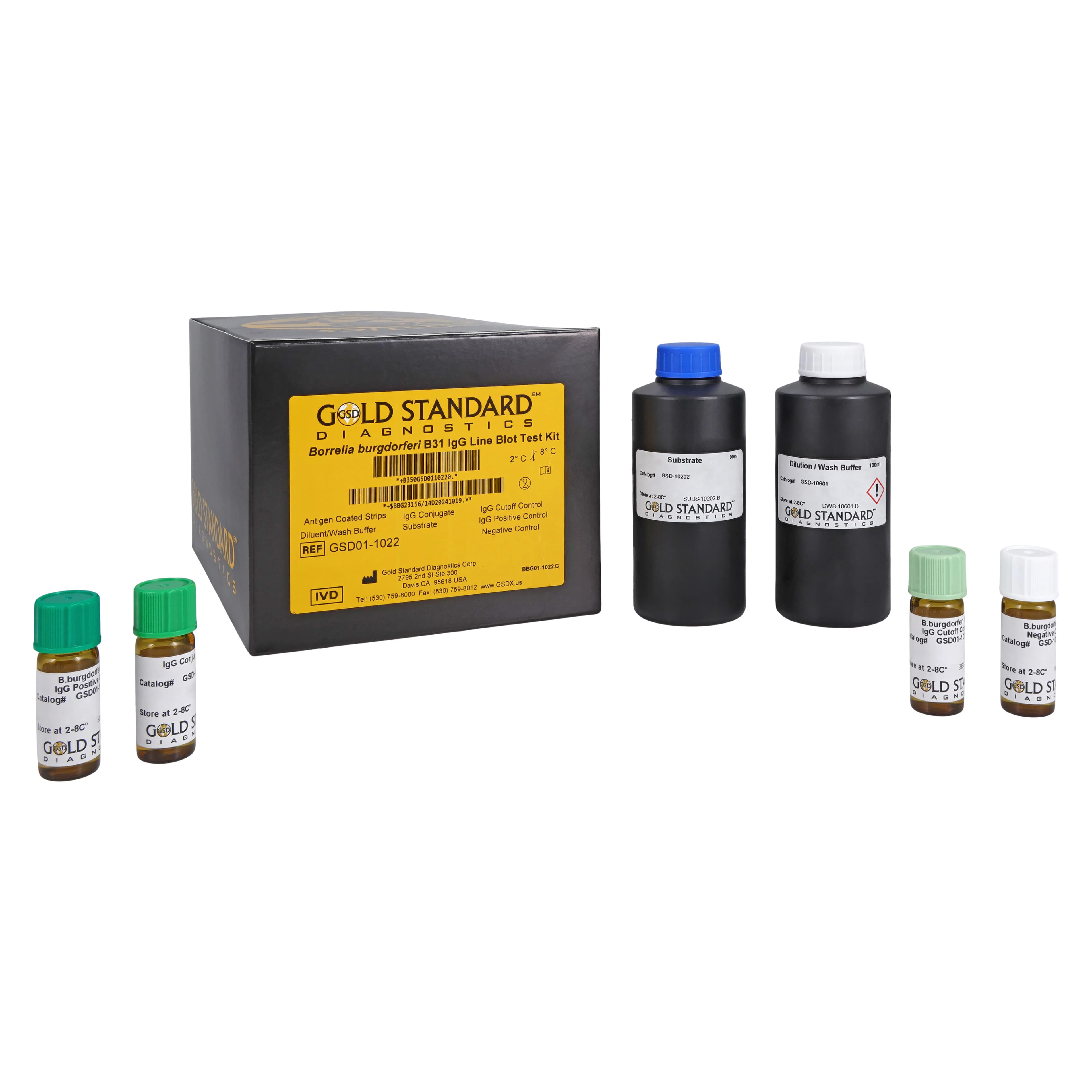 Gold Standard Diagnostics Borrelia Burgdorferi Lyme IgG Test, 50 Tests/Package - Test Borrelia Burgdorferi Lyme - Image 1