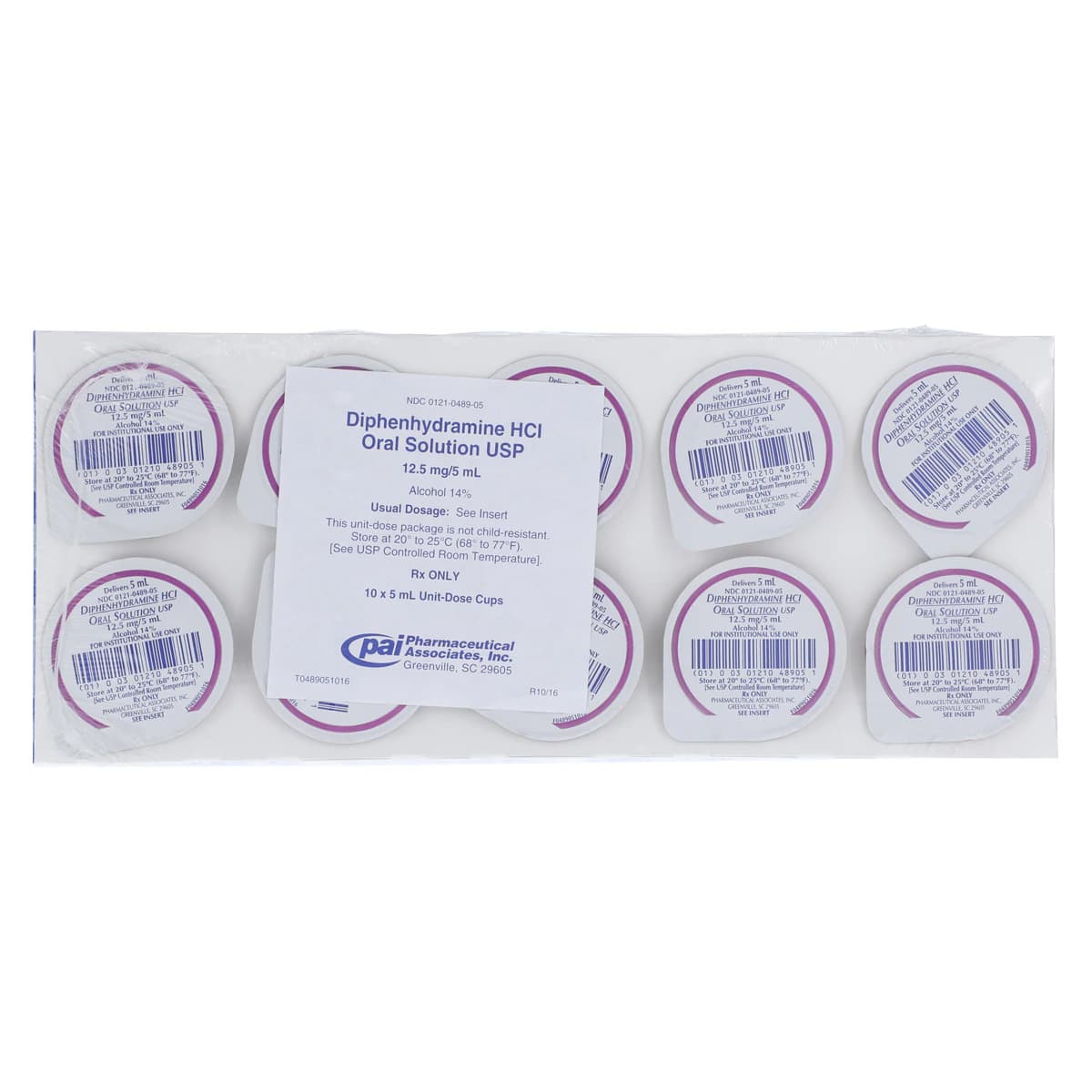Diphenhydramine HCl Oral Solution 12.5 mg/5 mL, Dye-Free, Unit Dose Cup, 5 mL, 100/Package thumbnail 3