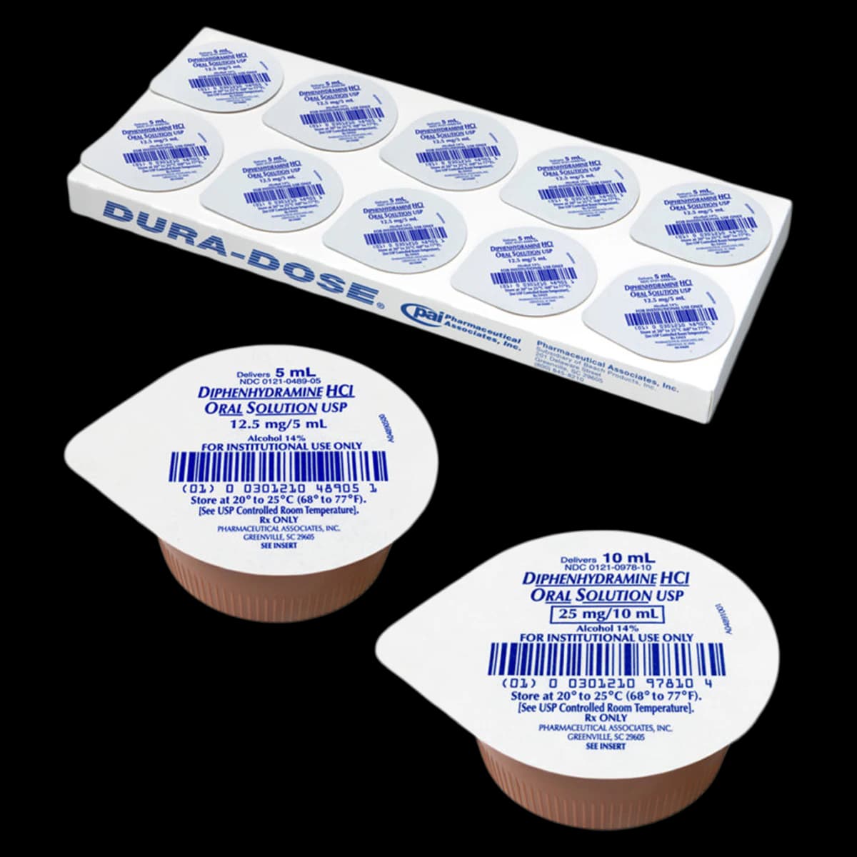 Diphenhydramine HCl Oral Solution 12.5 mg/5 mL, Dye-Free, Unit Dose Cup, 5 mL, 100/Package - Diphenhydramin Elix UD DyeFree - Image 1
