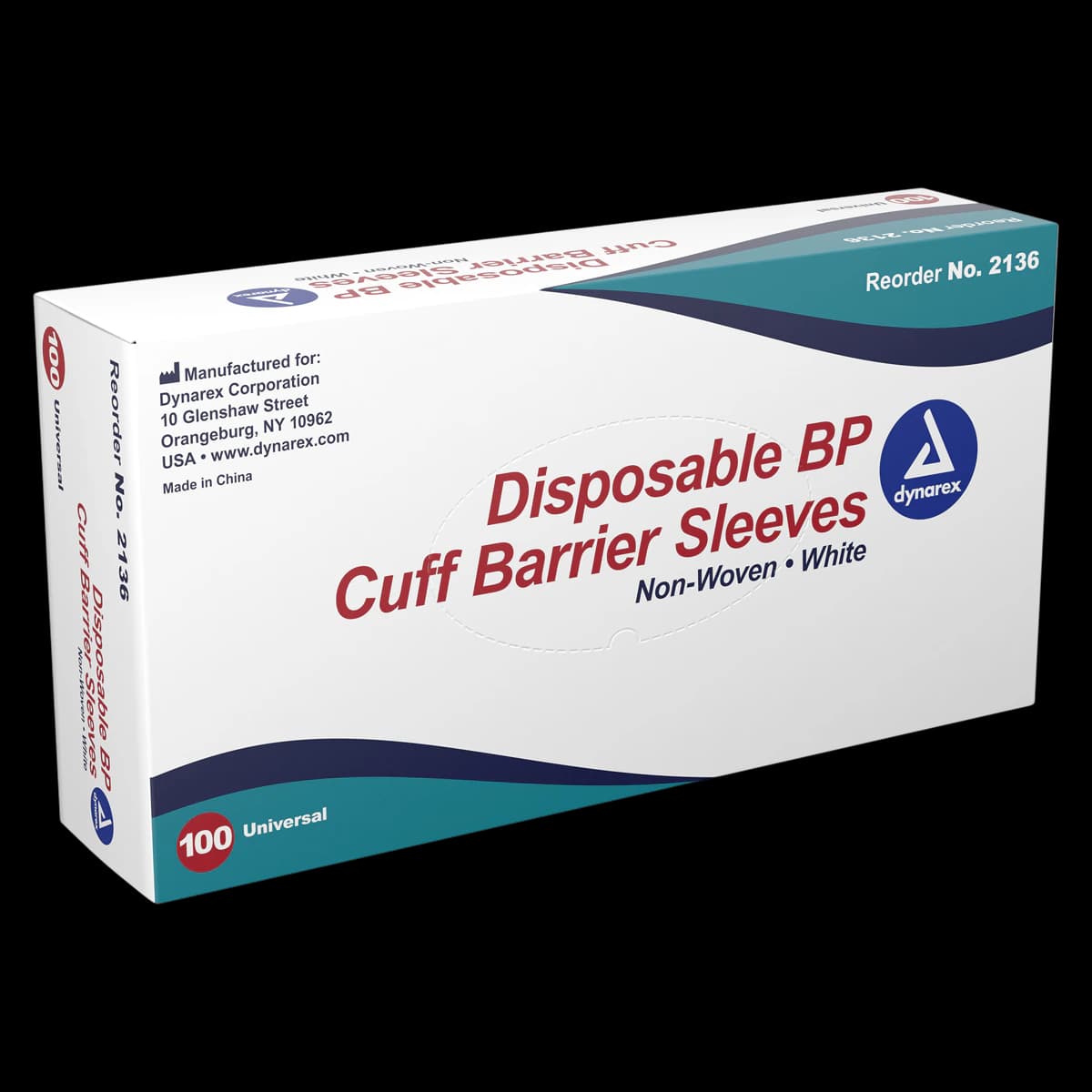Dynarex Blood Pressure Cuff Barrier Sleeves, White, 500/Case - Blood Pressure Cuff Barrier Sl - Image 1