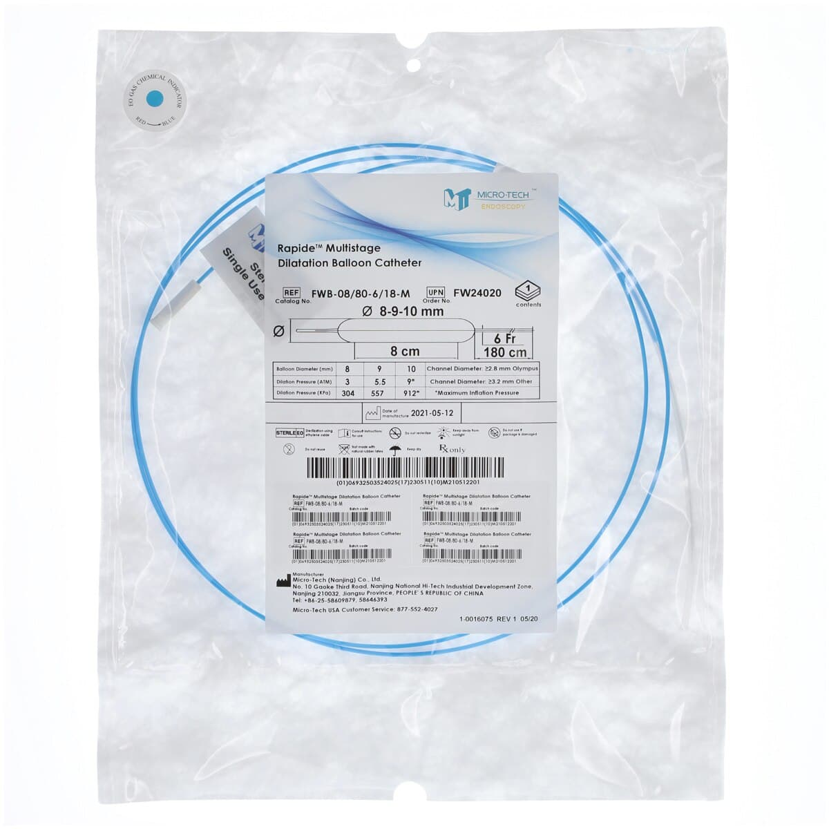 Rapide Esophageal Dilation Balloon, 180cm, 8-9-10mm, 8cm, Single-Use, 2/Box thumbnail 2