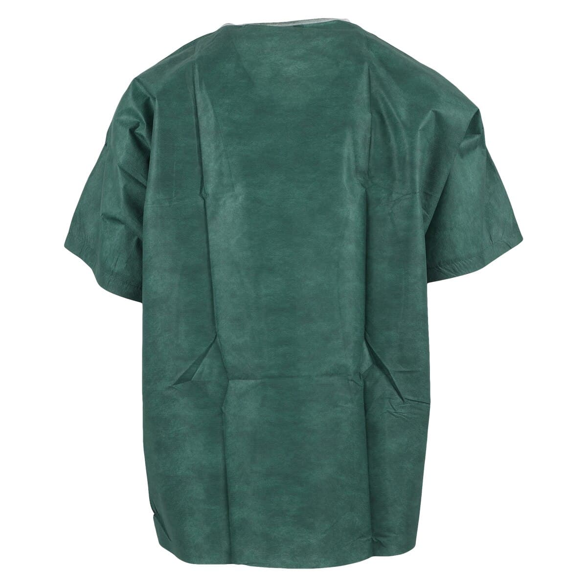 Graham Medical Patient Scrub Shirt, SMS Disposable, Medium, Dark Green, Short Sleeve, V-Neck, Unisex, 30/Case thumbnail 4