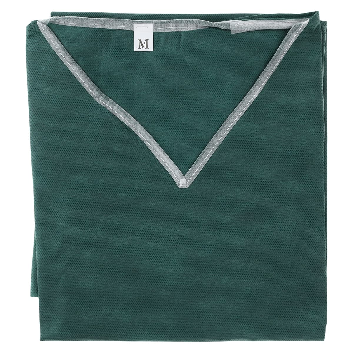Graham Medical Patient Scrub Shirt, SMS Disposable, Medium, Dark Green, Short Sleeve, V-Neck, Unisex, 30/Case - Scrub Shirt SMS Disp Green - Image 1