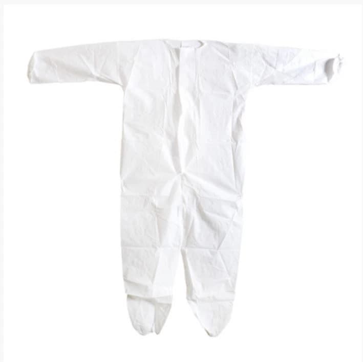 Rizhao Sanqi Medical & Health Disposable Infection Control Coverall, Breathable Microforce Barrier SMS, 4X-Large, White, Long Sleeves, 25/Case - Coverall Disposable Sterile - Image 1