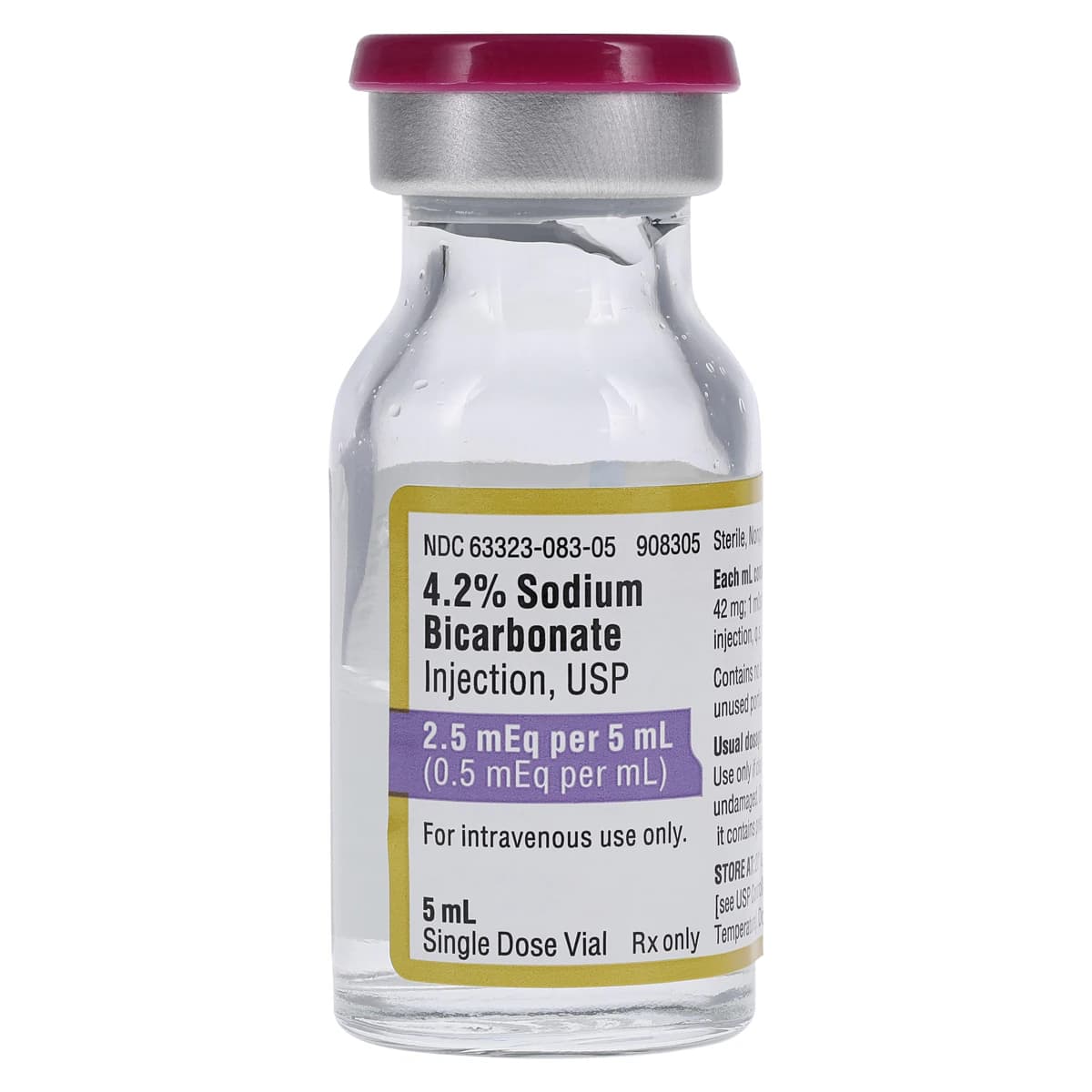 Sodium Bicarbonate 4.2% Injection, Single-Dose Vial, 5 mL, 25/Package, Fresenius Kabi thumbnail 2