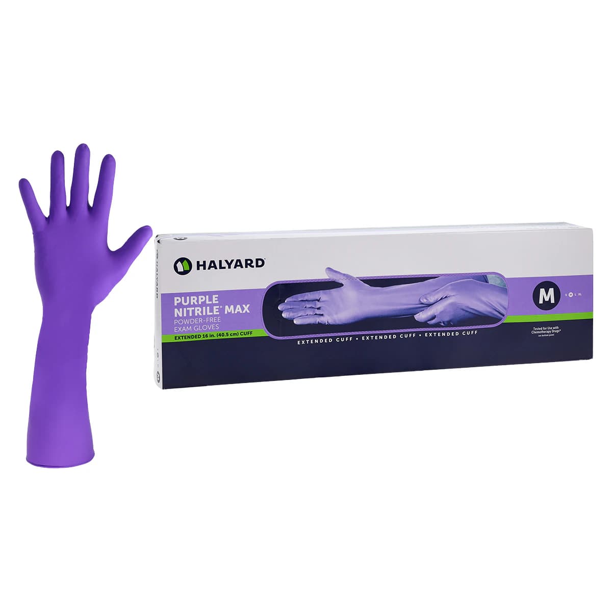 PURPLE NITRILE MAX Exam Gloves, Powder Free, Non-Sterile, Medium, Purple, 50/Box thumbnail 2