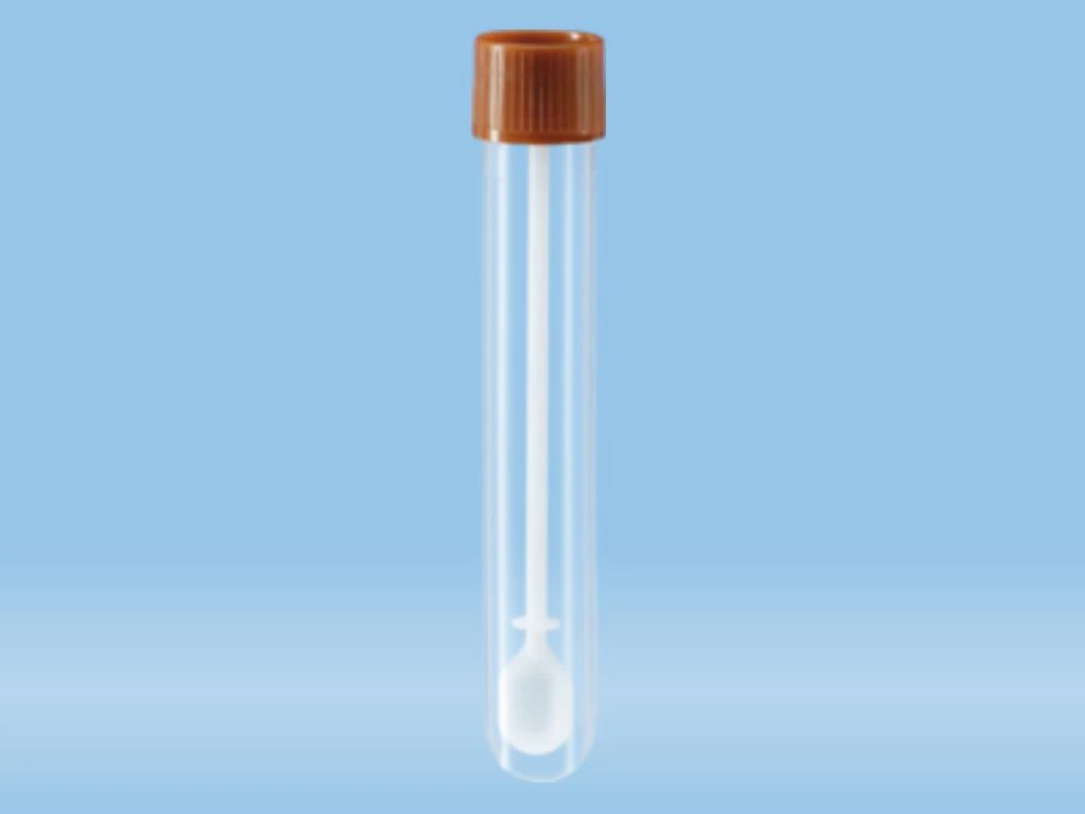 Sarstedt Feces Container, Non-Sterile, Polypropylene with Integrated Spoon, Screw Cap, Clear, 101x16.5mm, 500/Case - Feces Container Nonsterile - Image 1