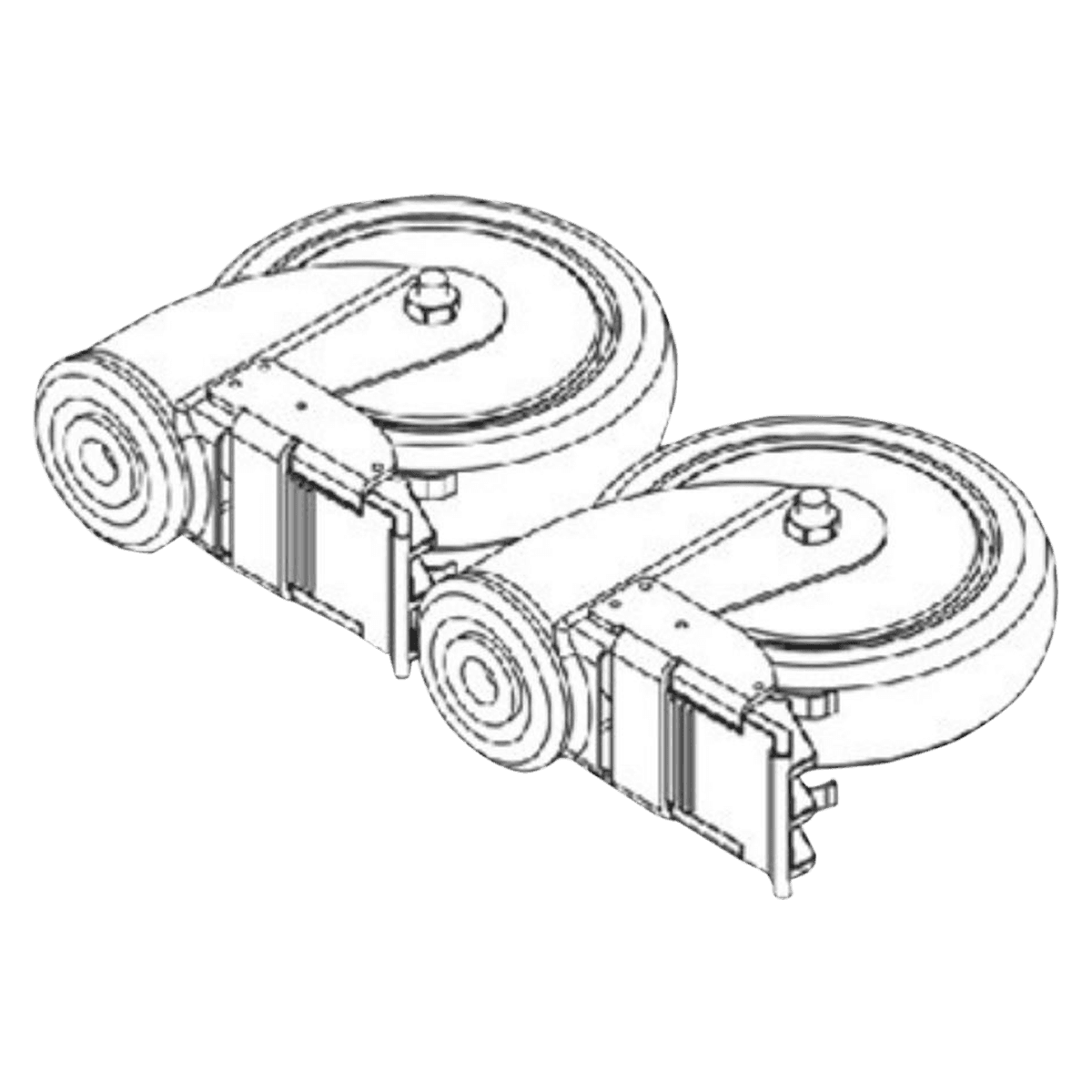 Invacare 5" Caster Wheel with Brake for Patient Lift, Each - 5" Caster Wheel w/ Brake - Image 1