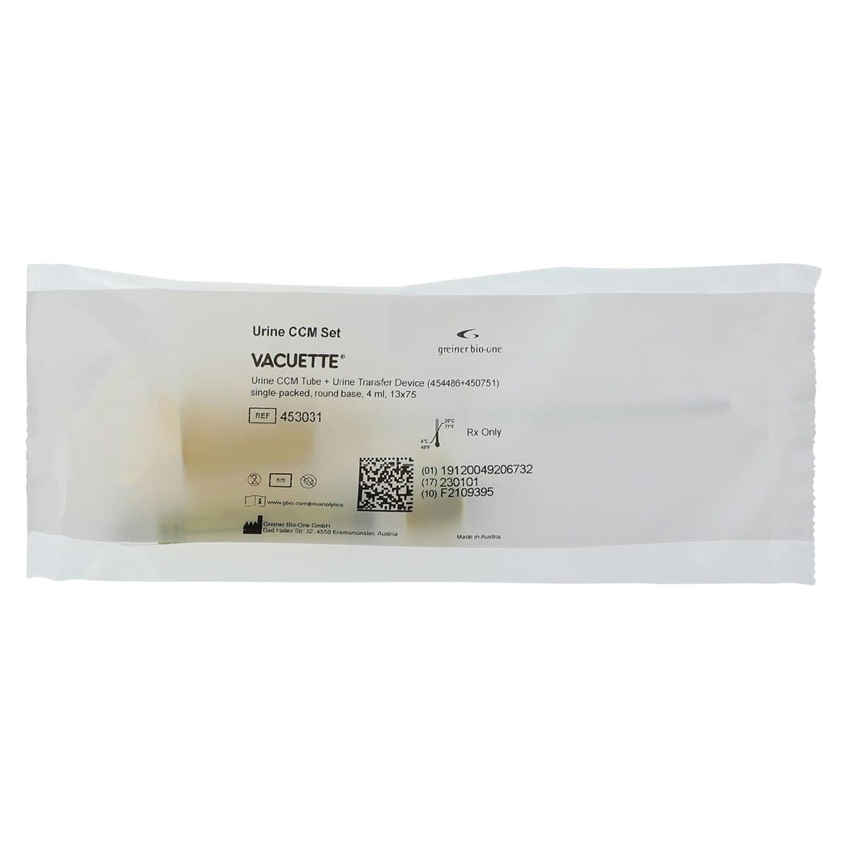 Greiner Bio-One Vacuette Urine Transfer System, 4mL, Non-Sterile, CCM, 300/Case thumbnail 2