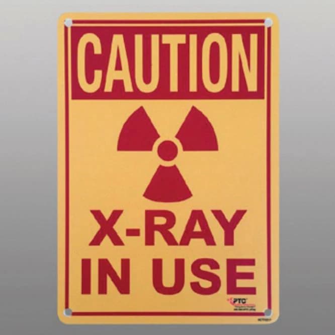 Caution Radiation Sign, 10" x 7", Plastic, Pre-Drilled, 01KYRPXH41ZE0J3KJHHCXFRKF7 - Caution Radiation Sign 10 x 7 - Image 1