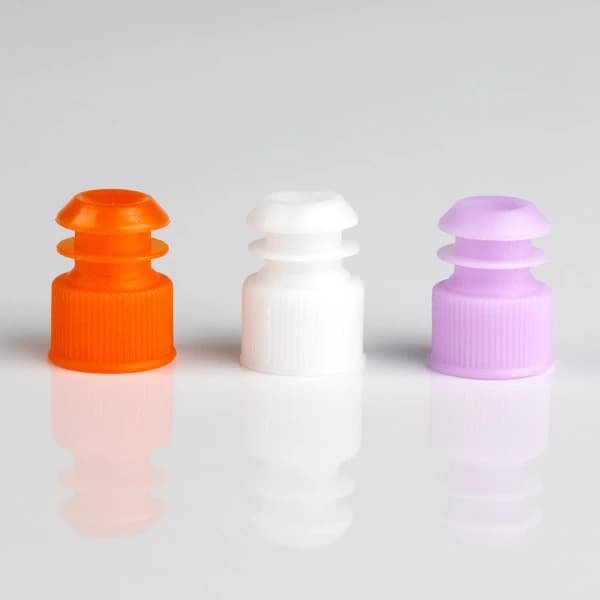 Globe Scientific Flange Plug Cap, Polyethylene, Lavender, 13mm, 1000/Pk - Flang Plug Cap 13mm - Image 1