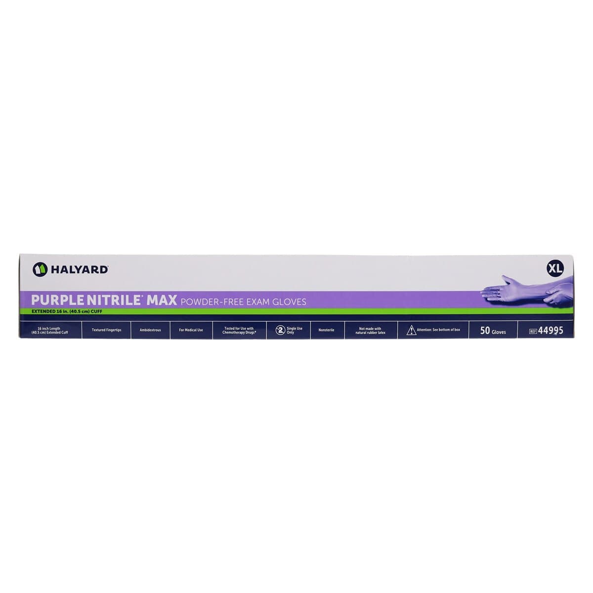 Purple Nitrile MAX Exam Gloves, Powder-Free, Non-Sterile, Textured, XL, Purple, 50/Box thumbnail 5