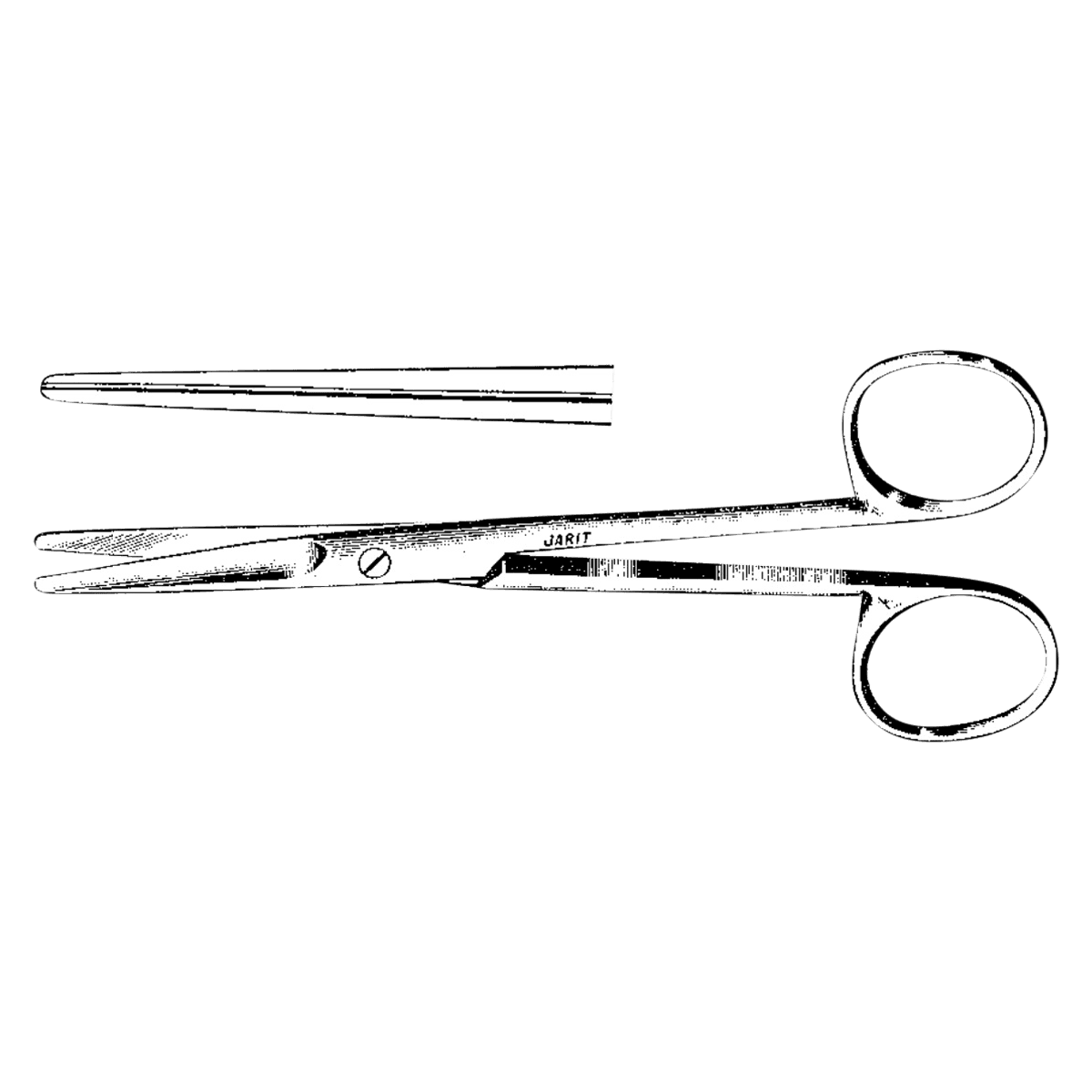 Jarit Mayo Surgical Scissors, Straight, Beveled, 6-3/4" (17 cm), Stainless Steel, Reusable - Scissors Mayo Straight Beveled - Image 1