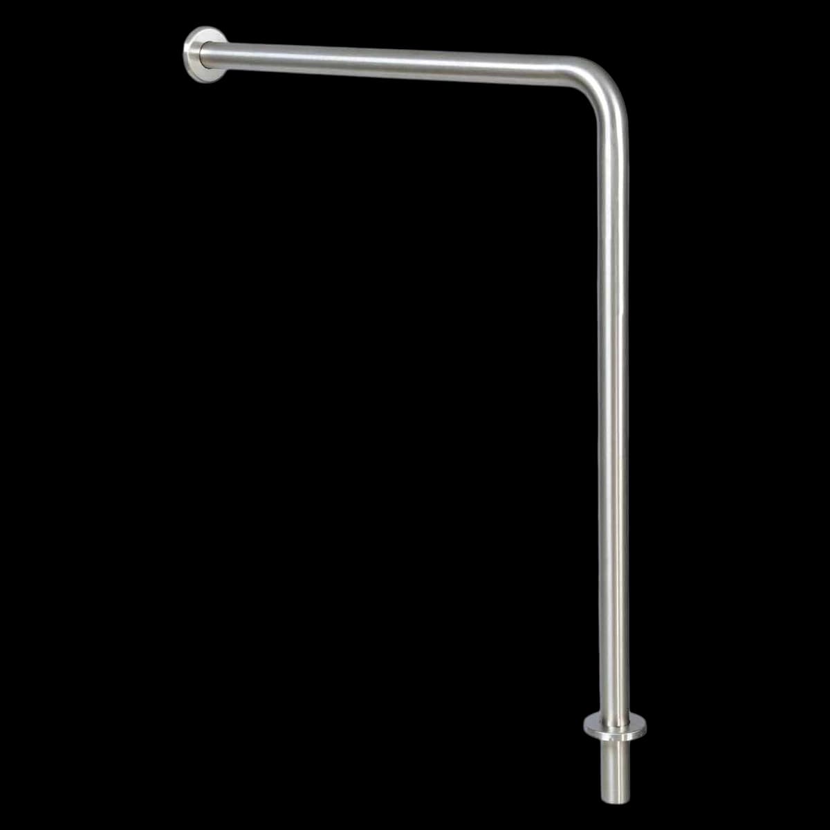 Bobrick Wall-to-Floor 90 Degree Angle Grab Bar, Stainless Steel, 18 Gauge, 250 lb Capacity - Bar Grab Wall to Floor SS 18g - Image 1