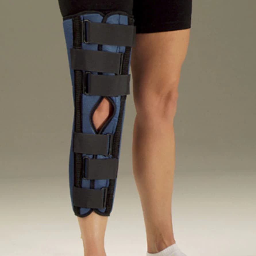DeRoyal Immobilizer Knee, Adult, Foam/Tietex, 20" Length, Size Large, Left/Right - Immoblizer Knee Tietex Foam - Image 1