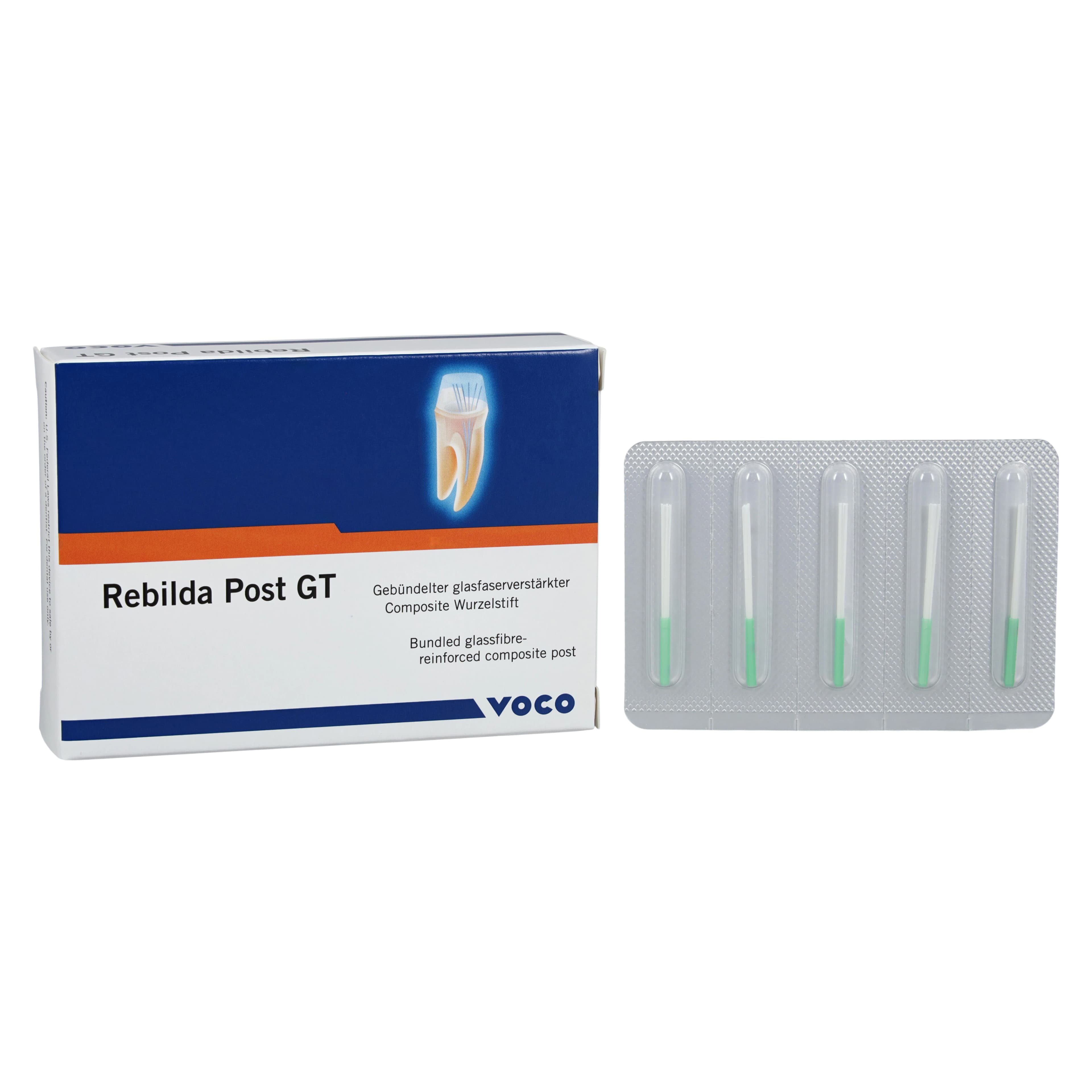 VOCO Rebilda Post GT Bundled Glass Fiber Reinforced Resin Posts, No. 9, 1.2 mm, 5/Pkg - Rebilda® Post GT No.9 Pack of 5 - Image 1
