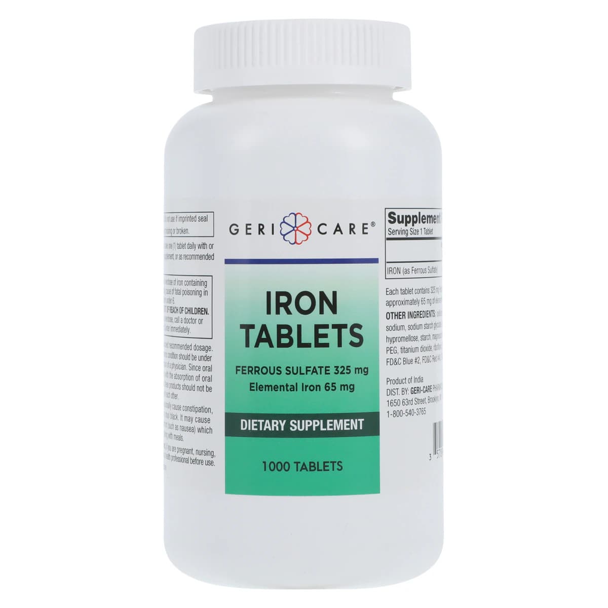 Geri-Care Ferrous Sulfate Tablets, 325 mg, 1000/Bottle - Ferrous Sulfate Tablets - Image 1